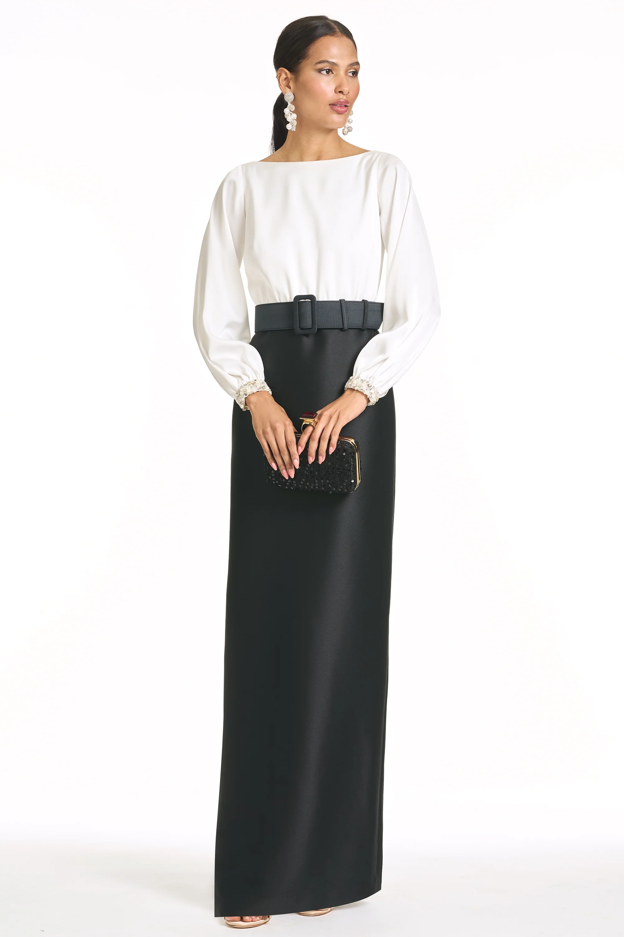ASTOR GOWN - IVORY/BLACK - Image 3