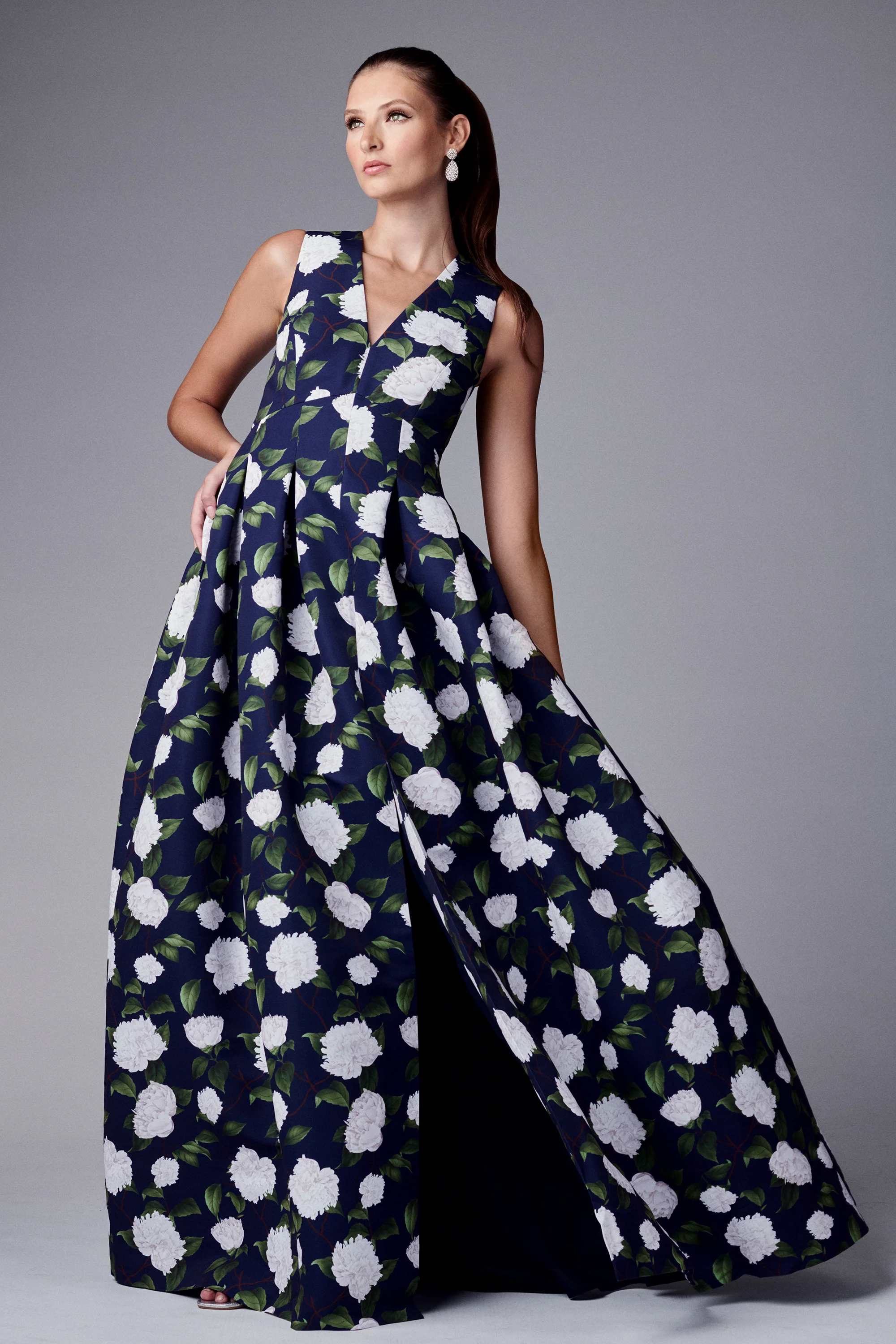 BROOKE GOWN - NAVY/IVORY MOONLIT GARDEN - FINAL SALE - Image 2
