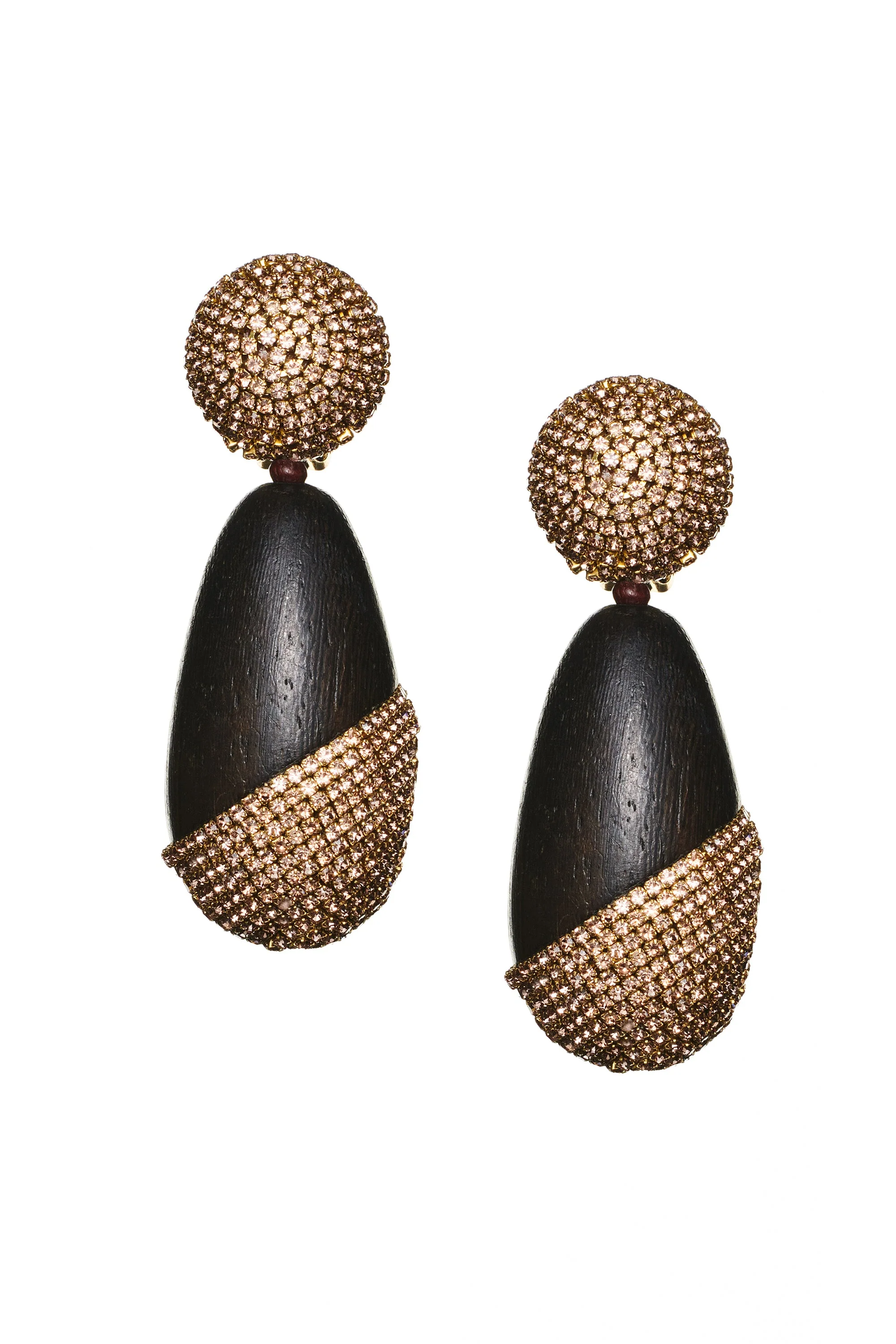 CHRISTINA EARRINGS - ROBLE WOOD/CHAMPAGNE - Image 2