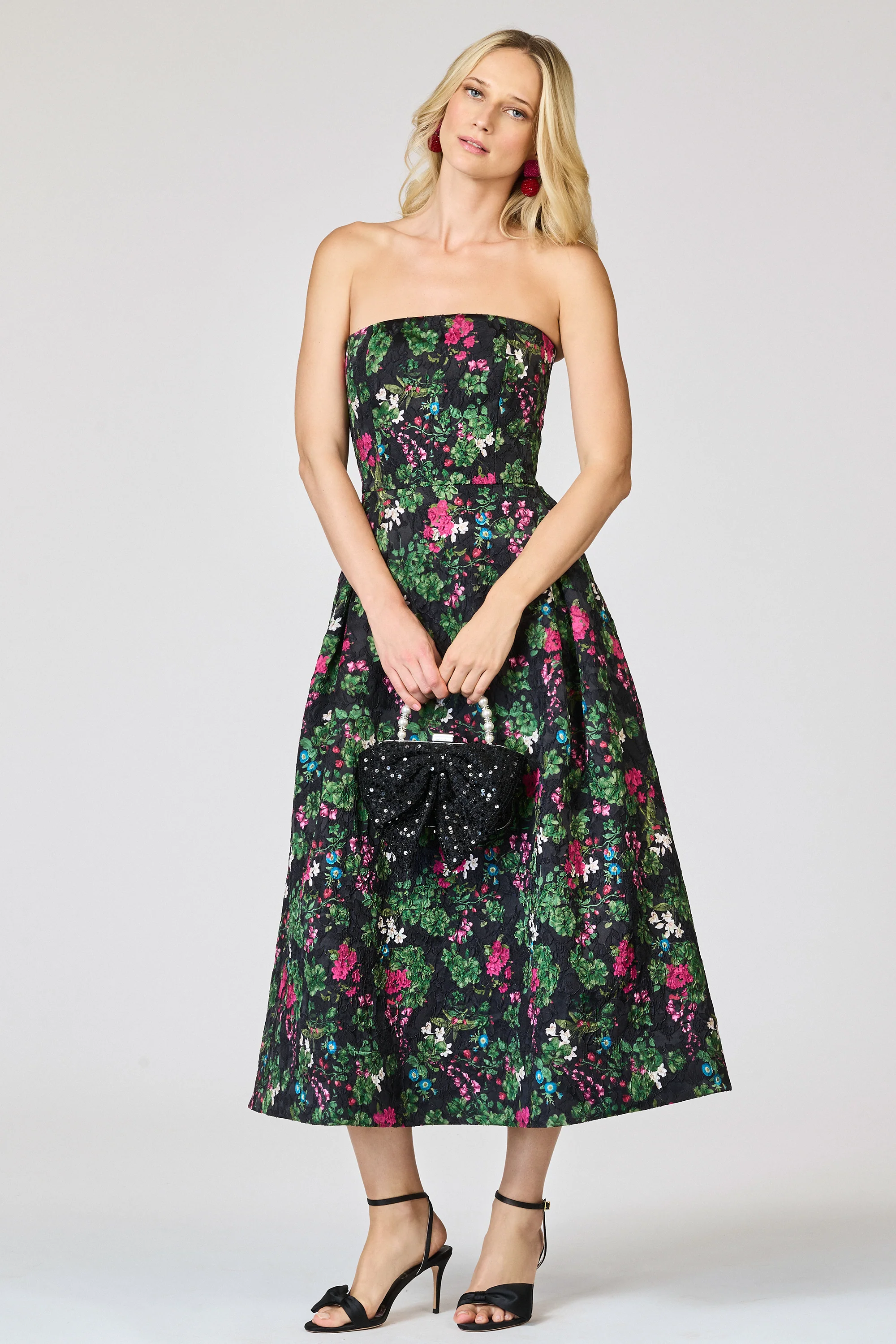 CLOQUE SHAY DRESS - ROYAL GARDENS - FINAL SALE - Image 4