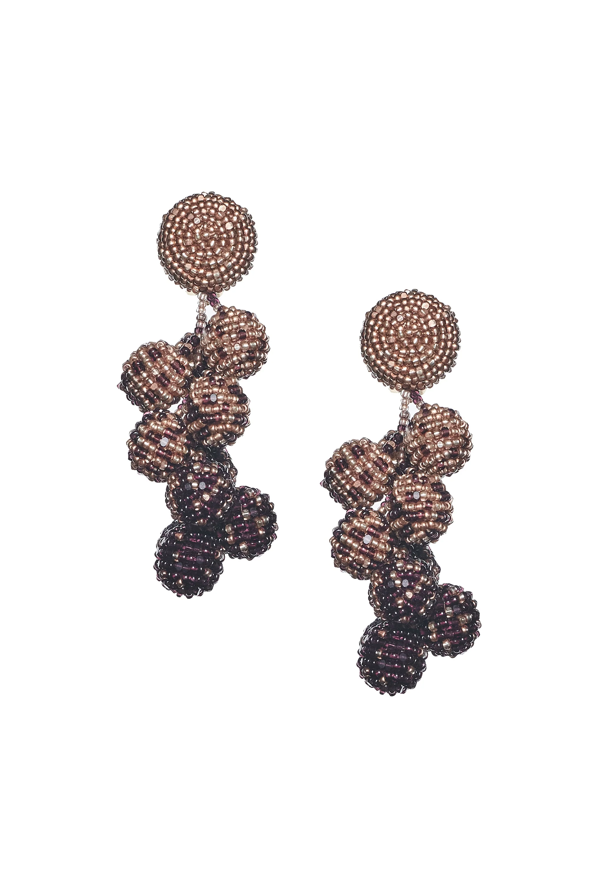 COCONUTS EARRINGS - ROSE GOLD/AUBERGINE - Image 2