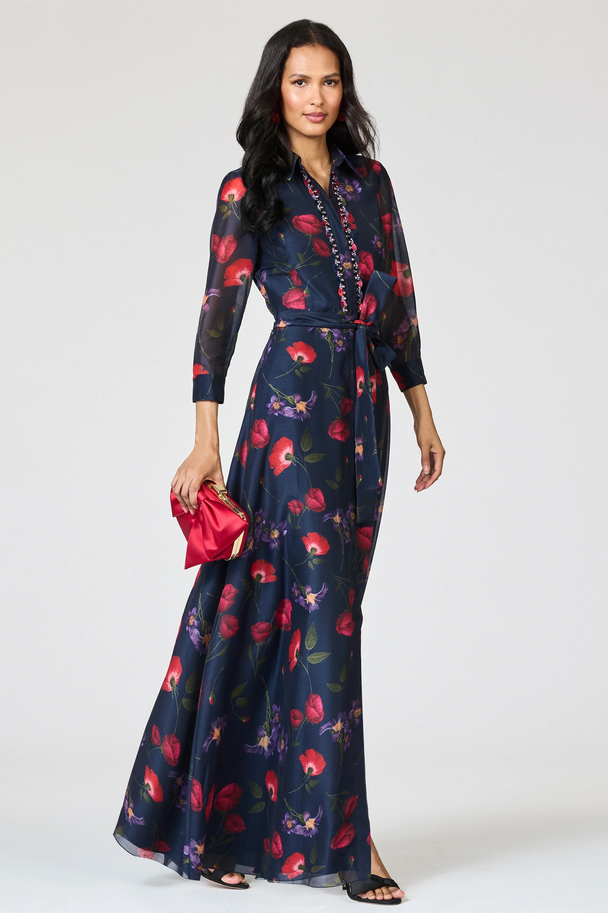 EMBELLISHED ADDISON GOWN - MIDNIGHT JARDIN - Image 2