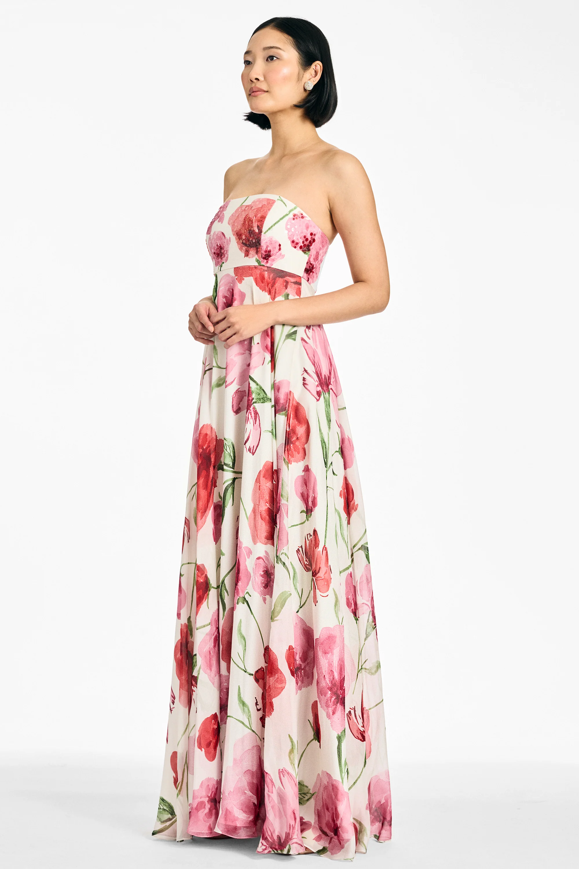 EMBELLISHED AMES GOWN - GRANDE WATERCOLOR POPPIES - Image 4