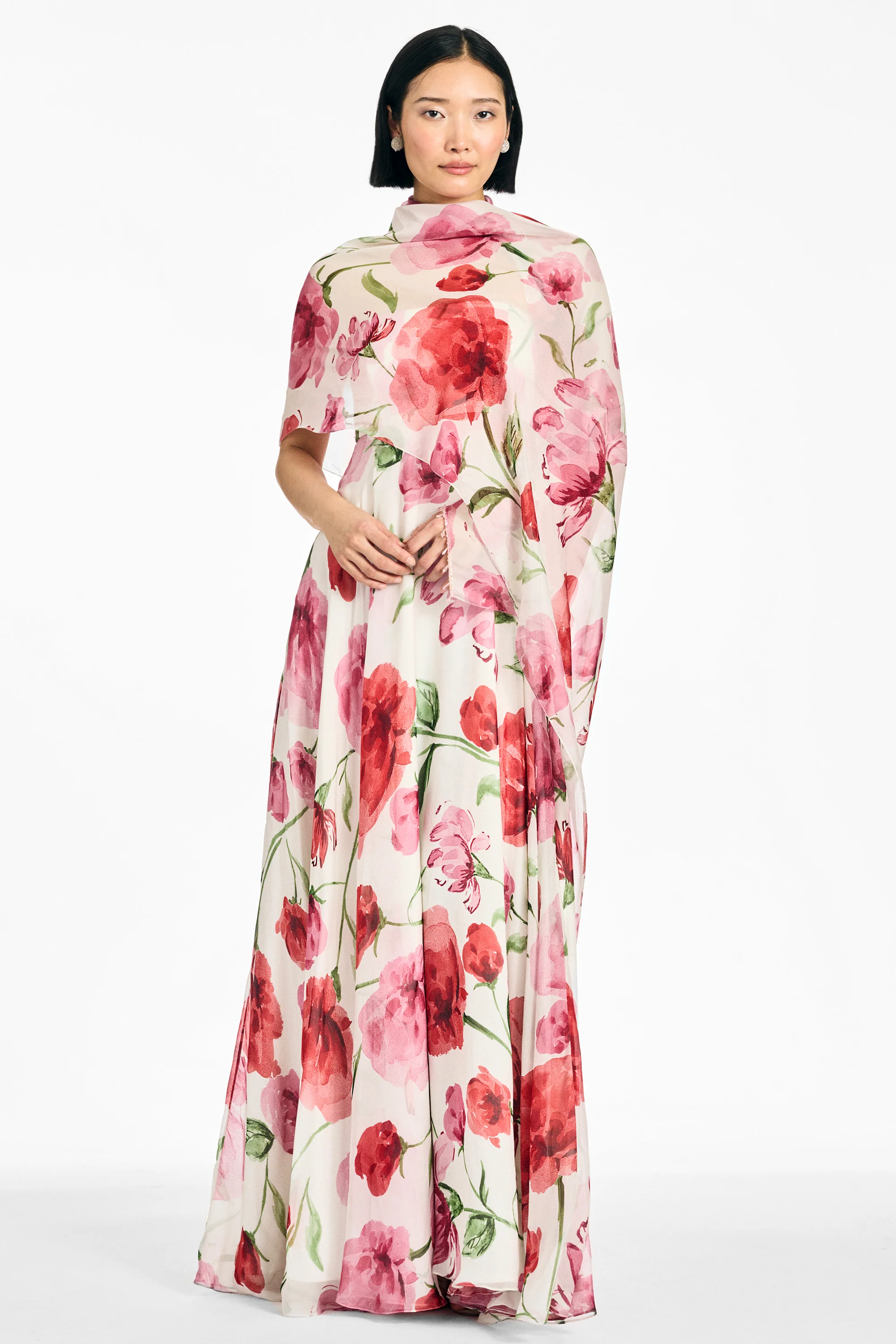EMBELLISHED AMES GOWN - GRANDE WATERCOLOR POPPIES - Image 6