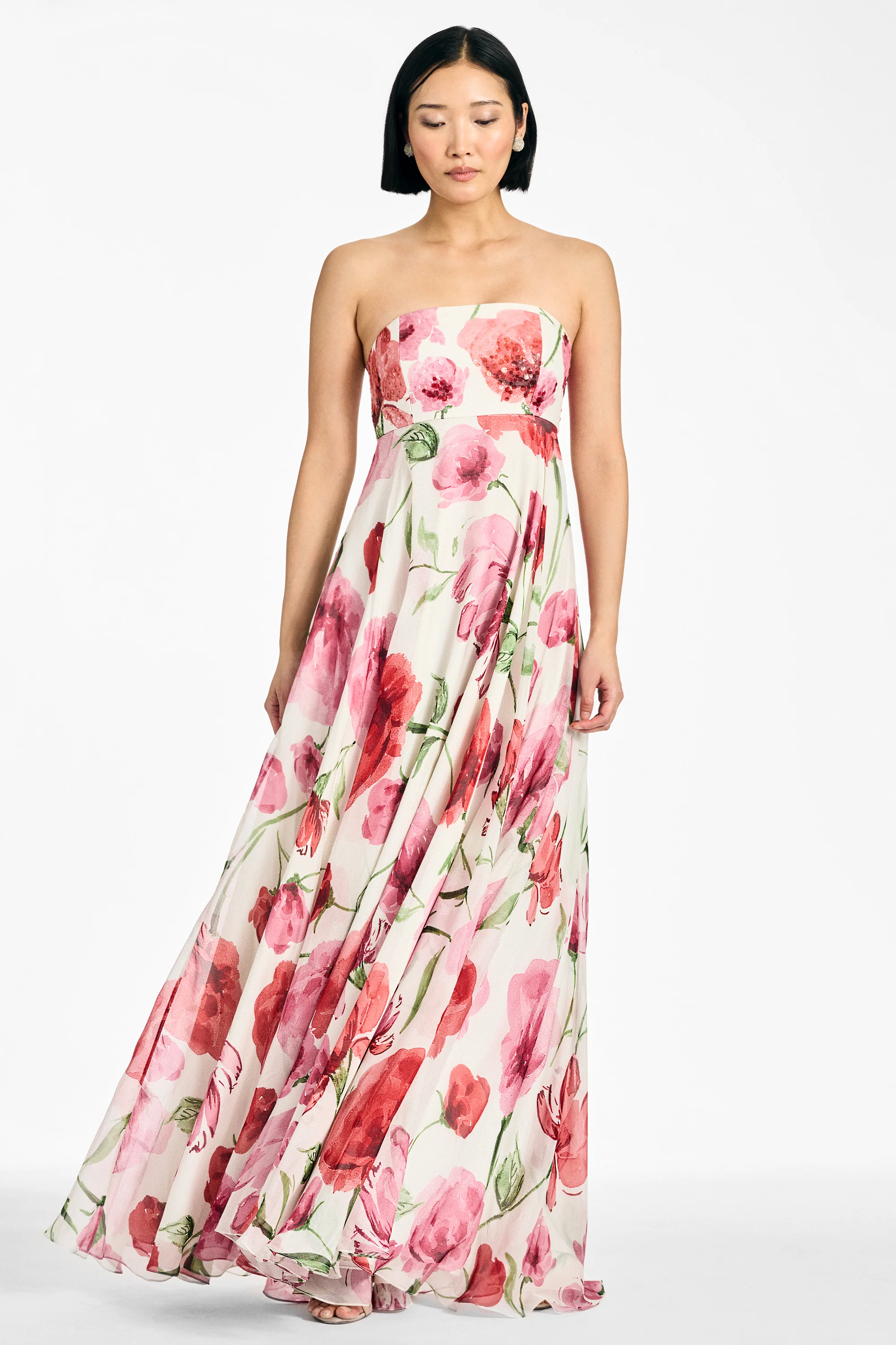 EMBELLISHED AMES GOWN - GRANDE WATERCOLOR POPPIES - Image 7