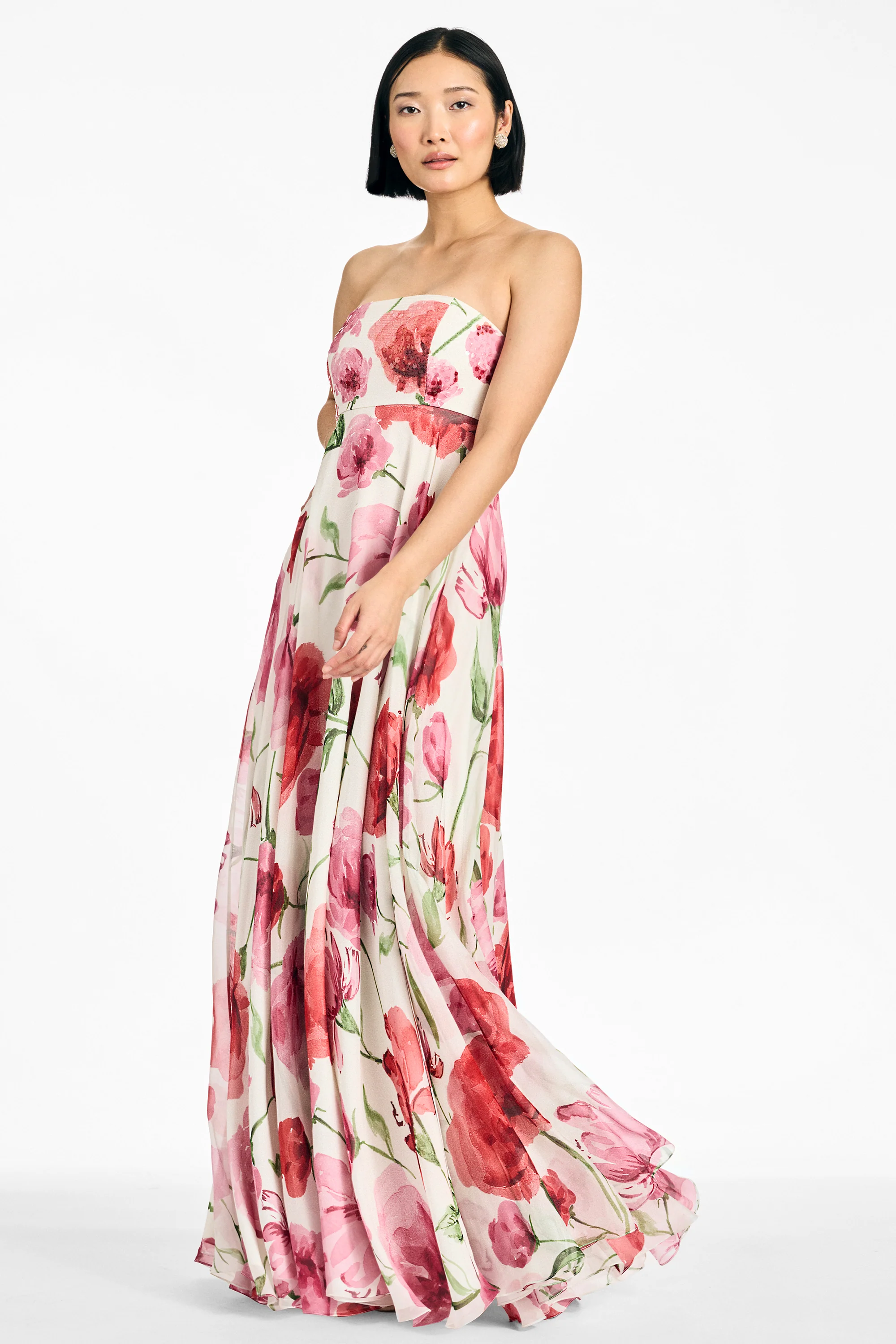 EMBELLISHED AMES GOWN - GRANDE WATERCOLOR POPPIES - Image 8