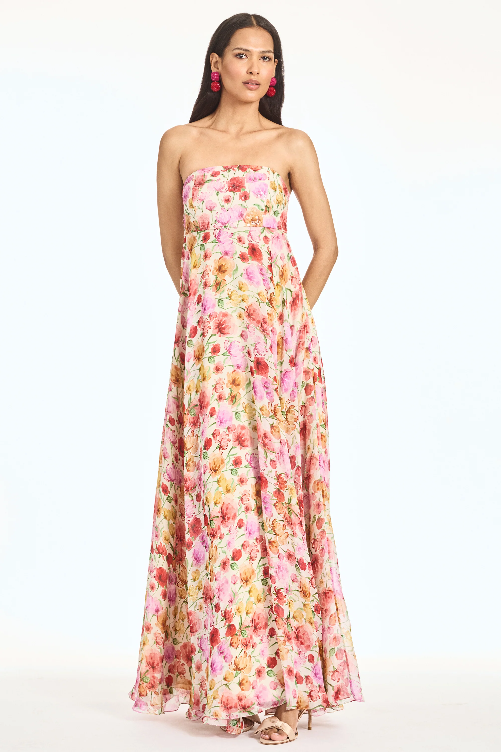 EMBELLISHED AMES GOWN - SUNSET POPPIES - Image 3