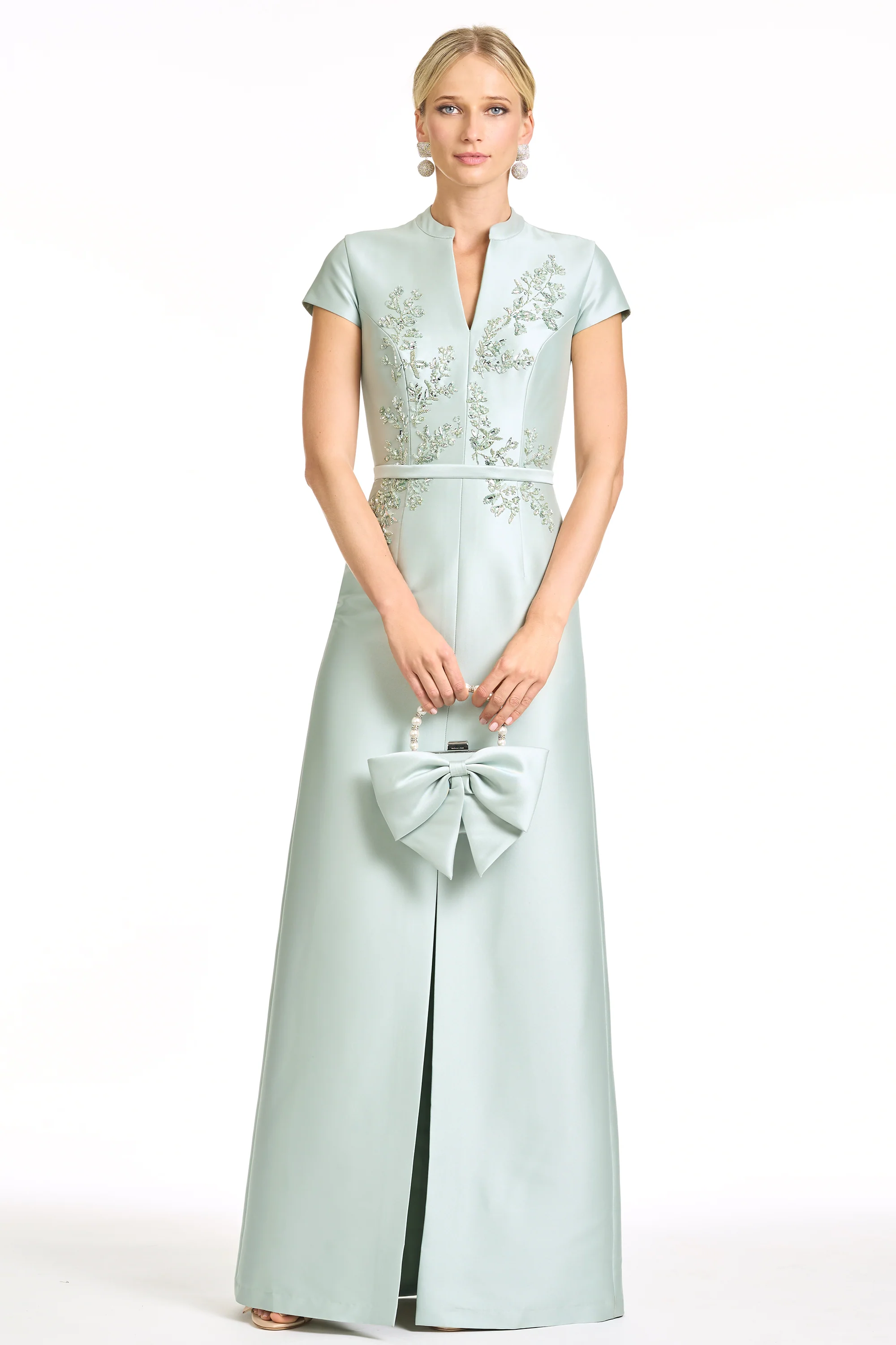 EMBELLISHED CHARLOTTE GOWN - CELADON - Image 3