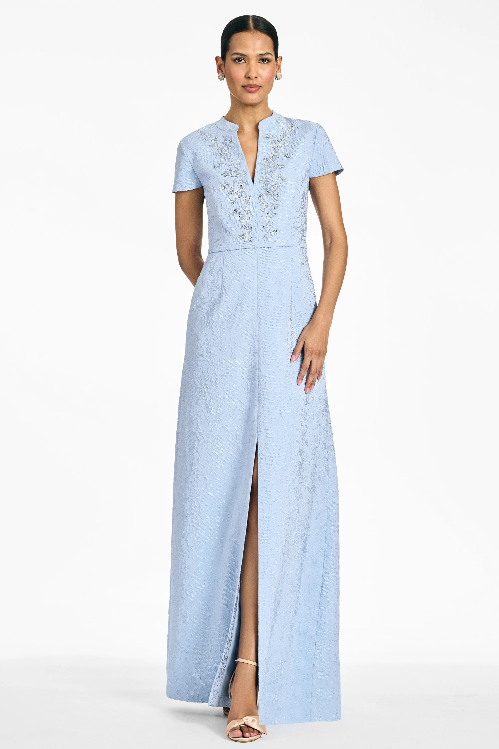 EMBELLISHED CHARLOTTE GOWN - ICE BLUE - Image 4