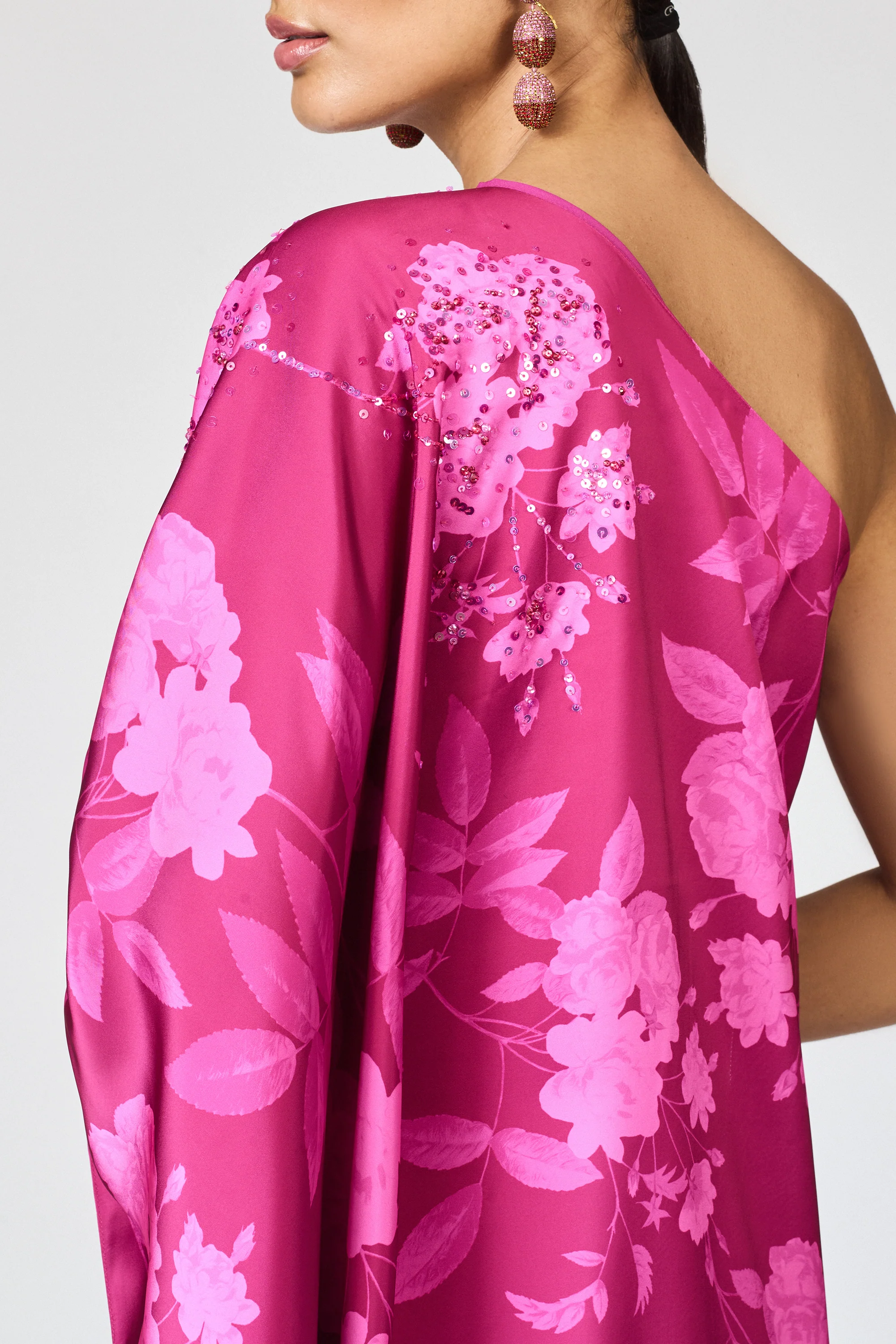 EMBELLISHED DEMI GOWN - RHODOLITE ROSES - FINAL SALE - Image 5