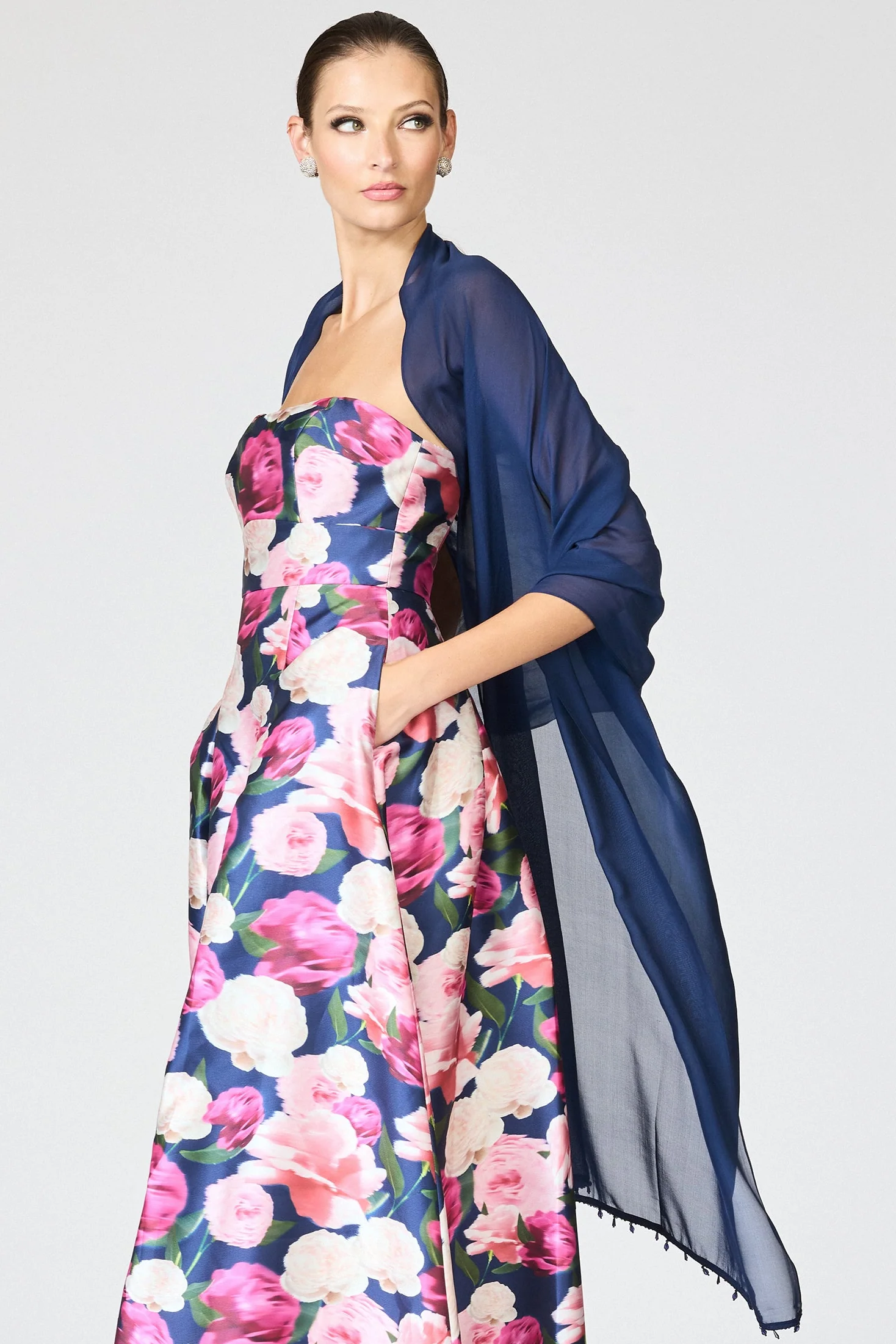 EMBELLISHED EMMY SCARF - OCEAN BLUE