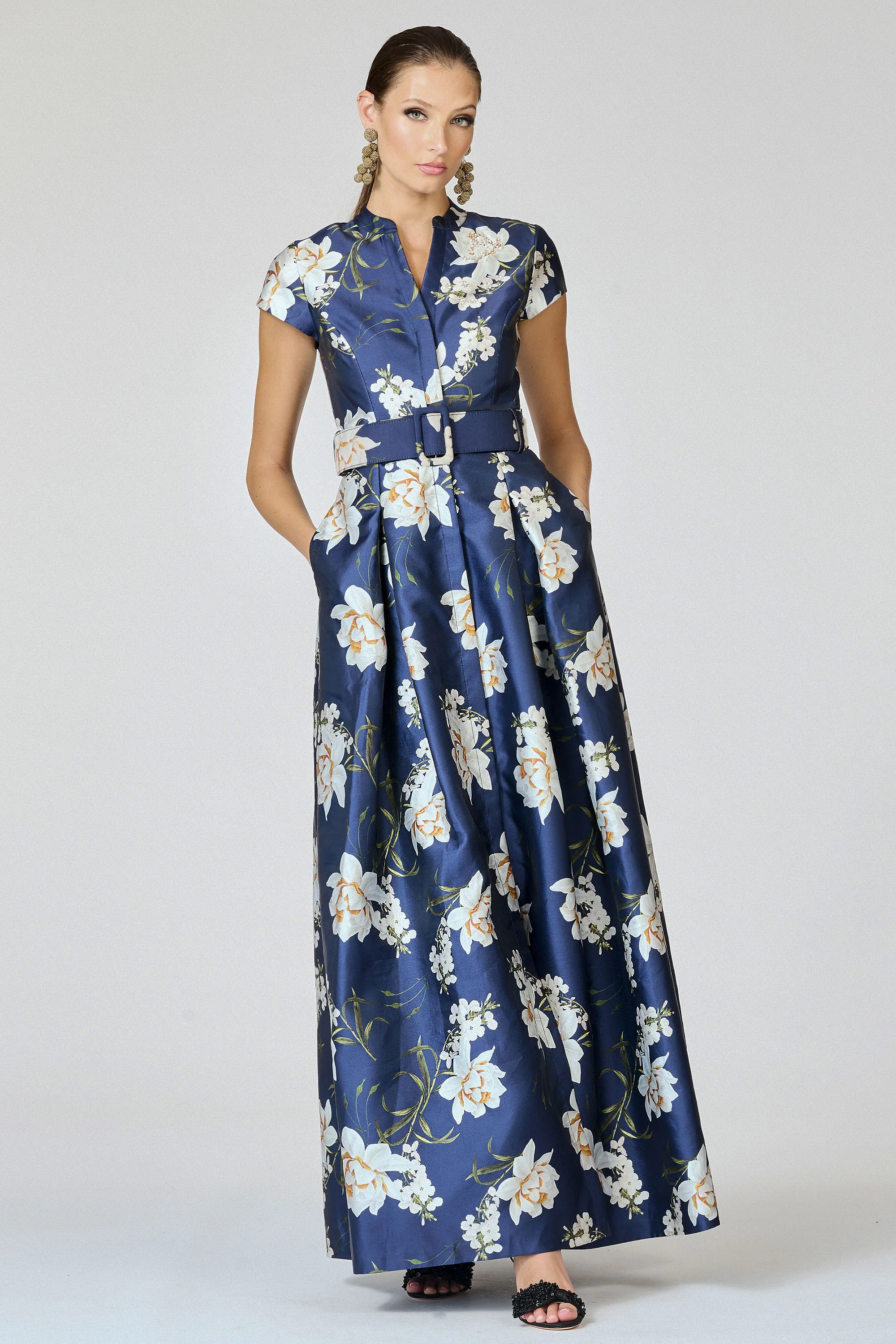 EMBELLISHED MARTA GOWN - NAVY NARCISSUS - FINAL SALE - Image 2