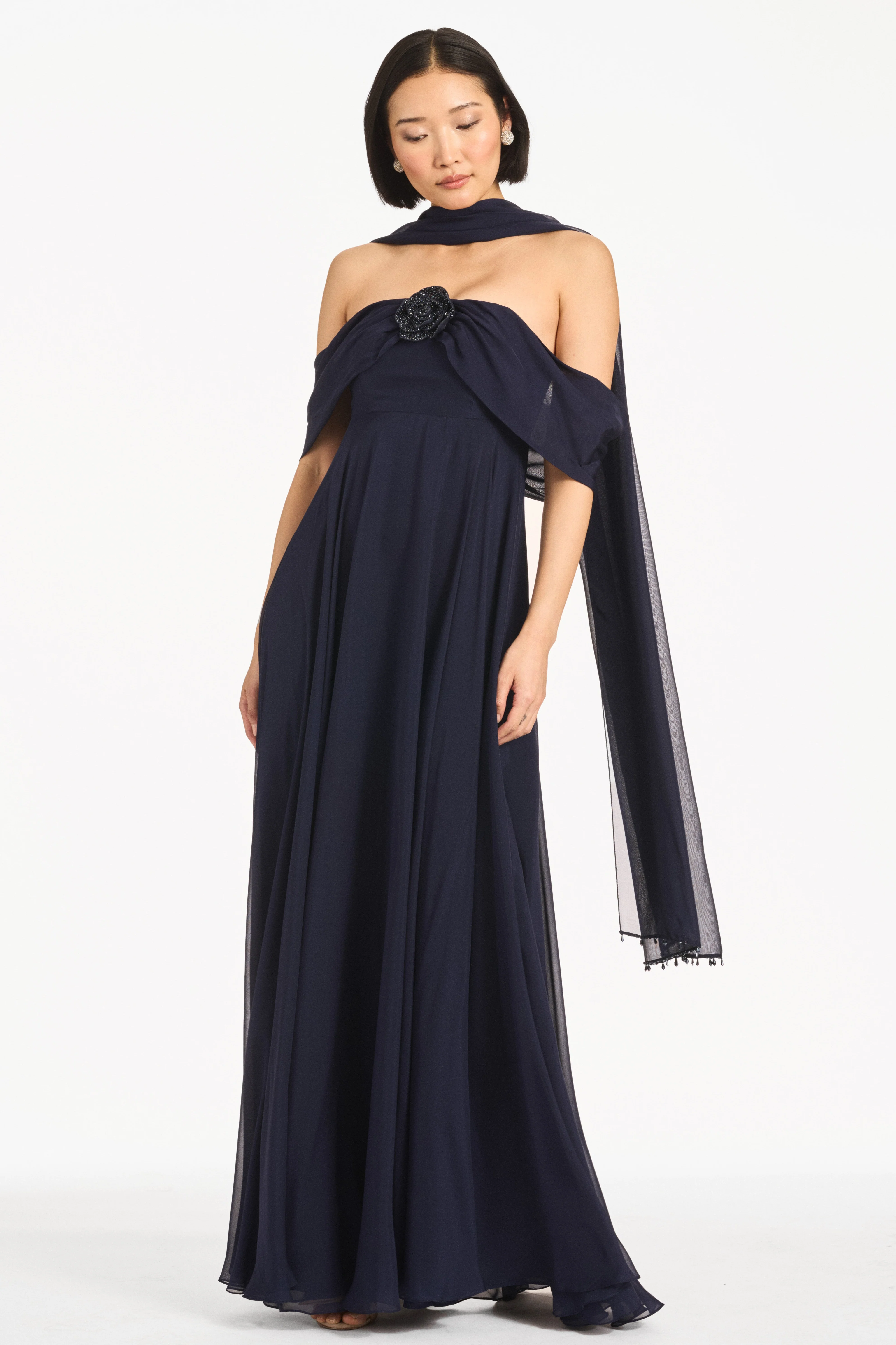 EMBELLISHED REBECCA GOWN - MIDNIGHT - Image 5