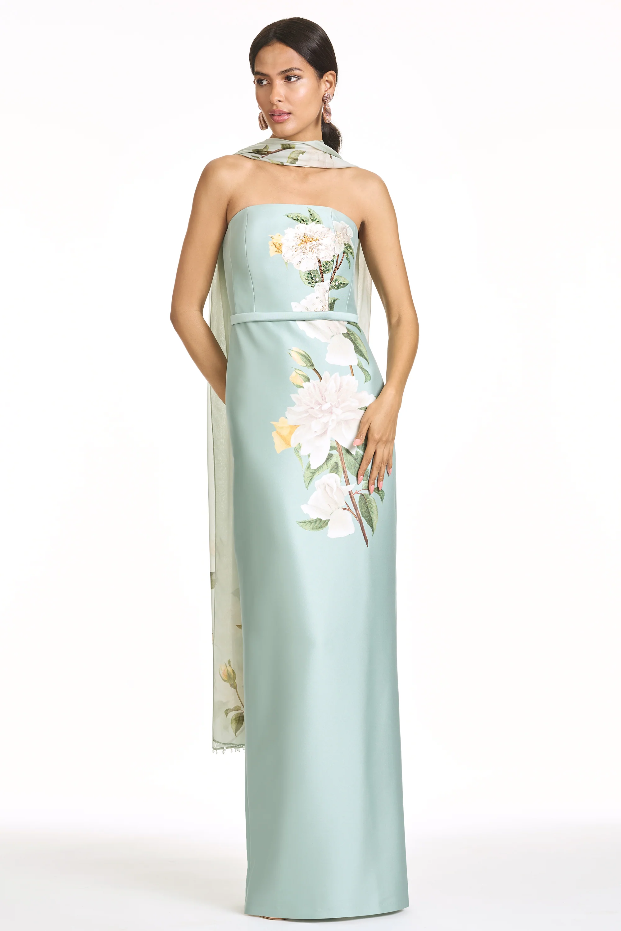 EMBELLISHED SOPHIA GOWN - CELADON FLORAL - Image 2