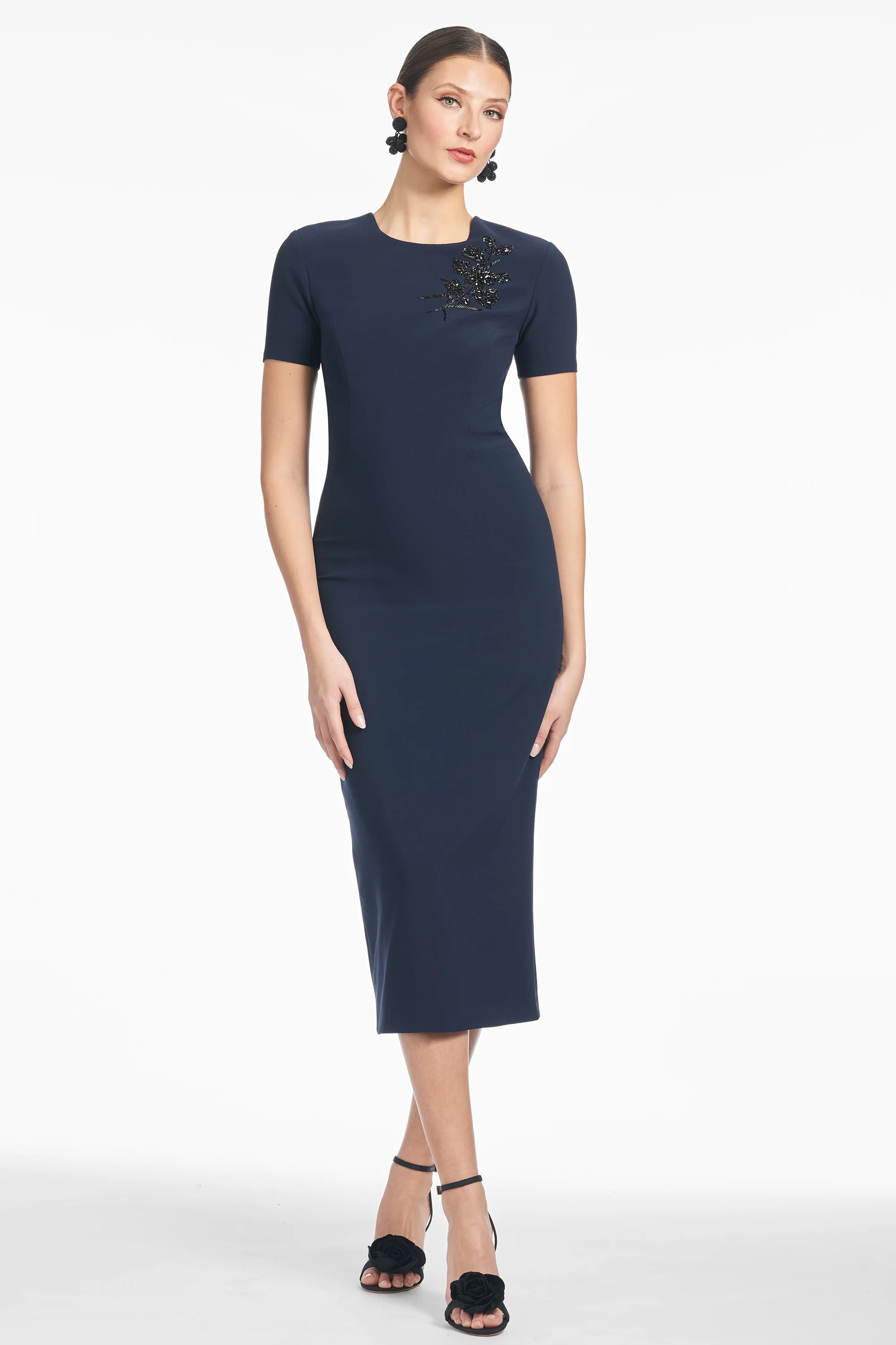 EMBELLISHED TAMARA DRESS - MIDNIGHT - Image 4