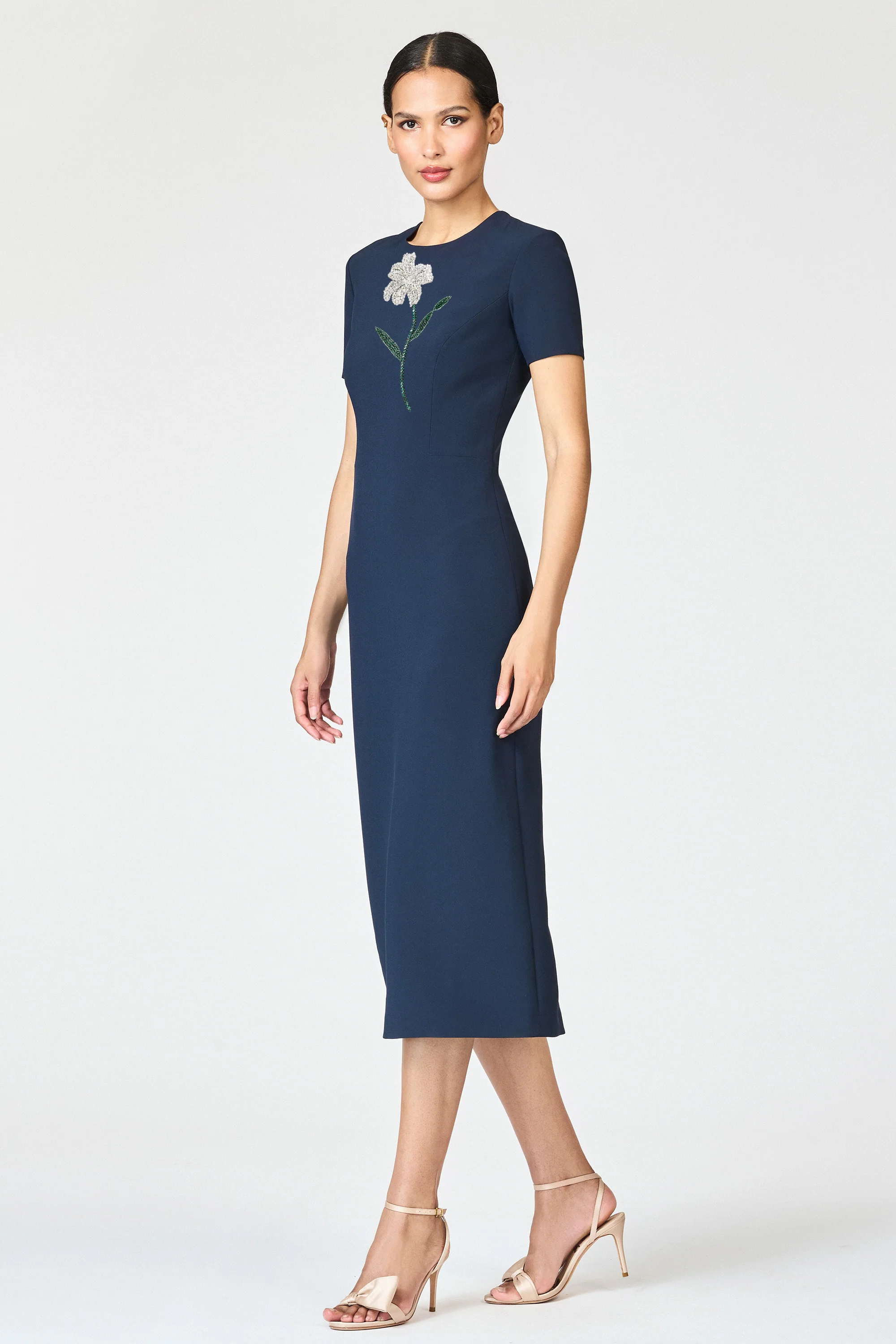 EMBELLISHED TAMARA DRESS - CRYSTAL FLORAL MIDNIGHT - Image 3