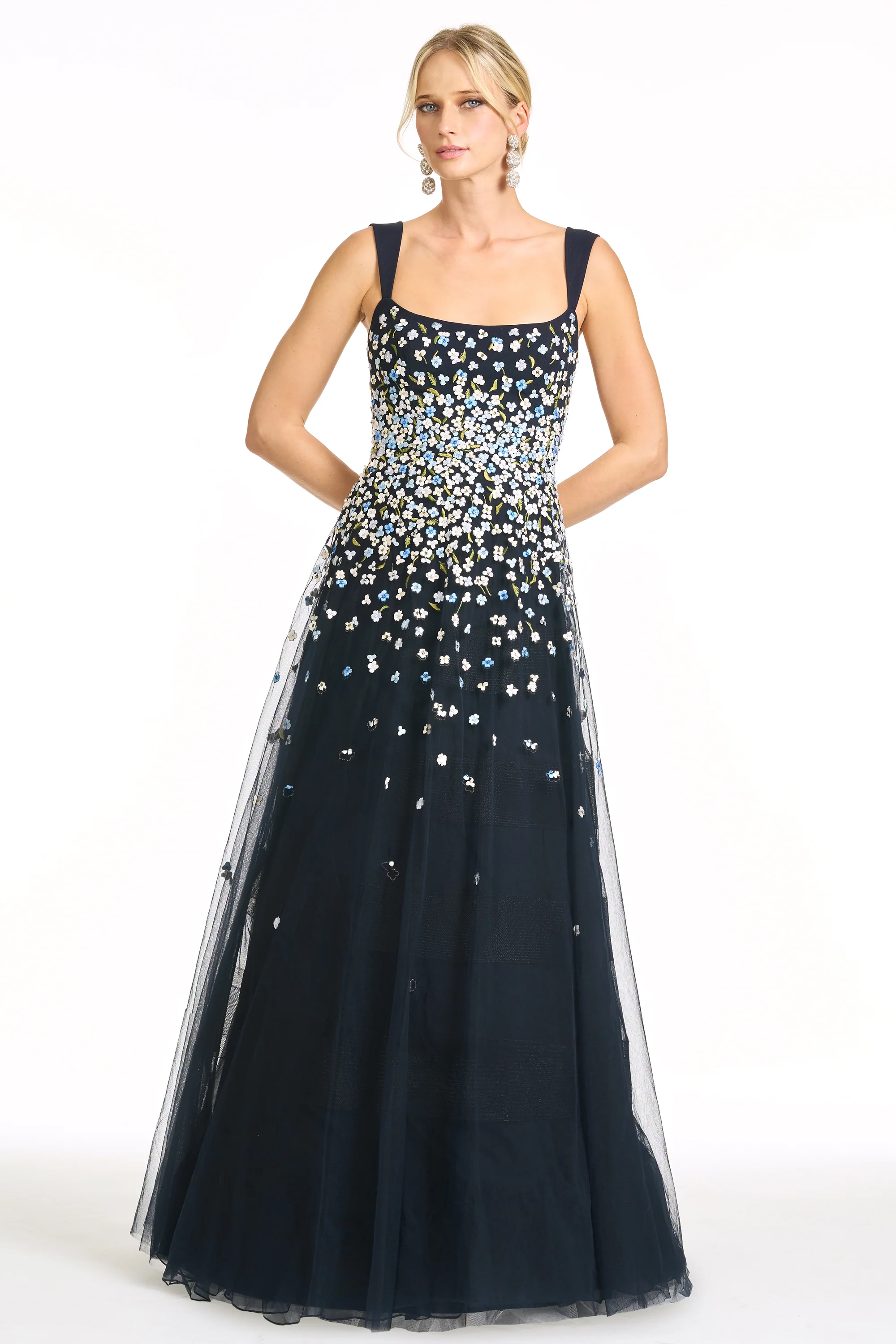 EMBROIDERED AKKA GOWN - DARK MIDNIGHT - Image 2