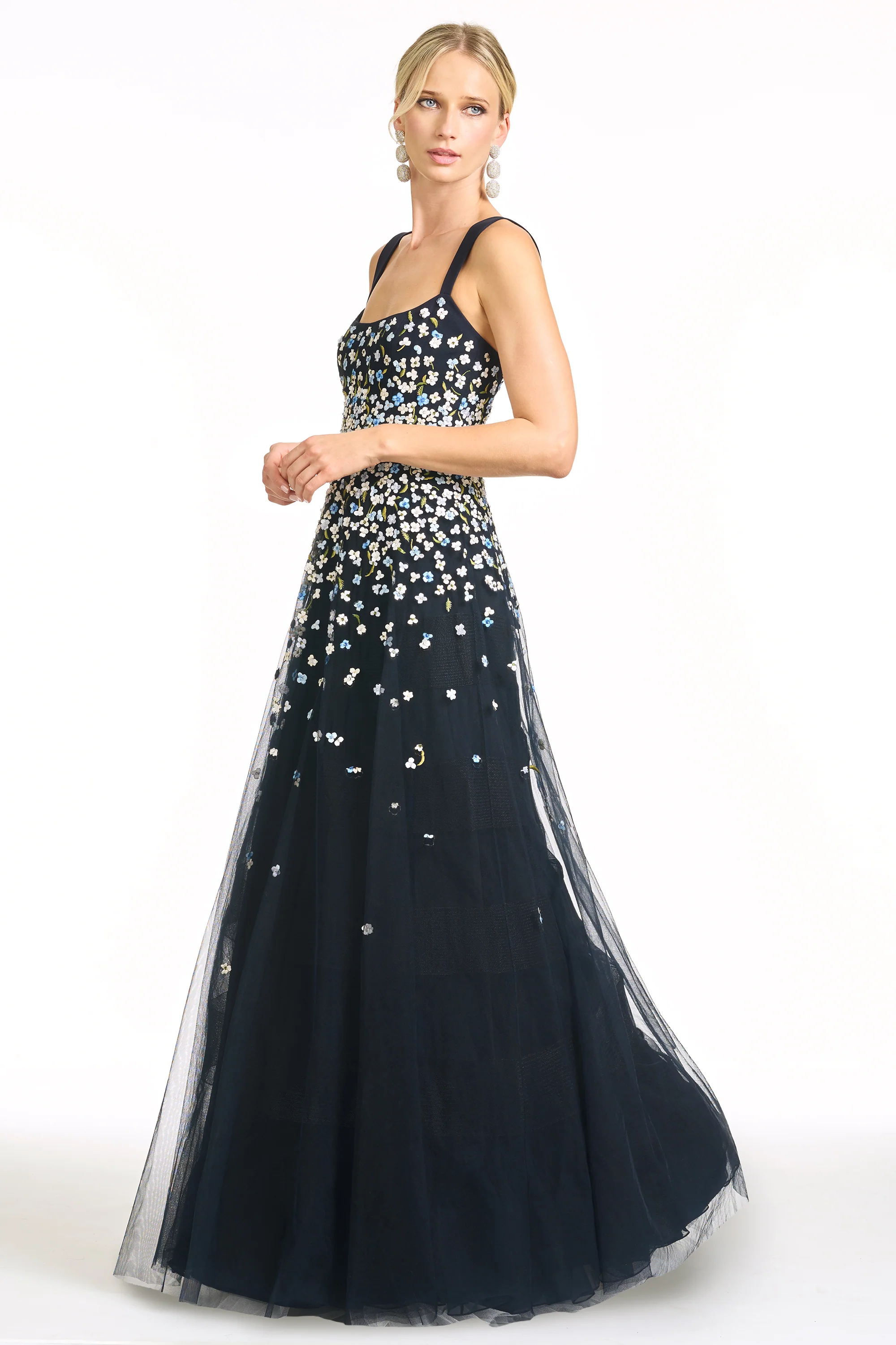 EMBROIDERED AKKA GOWN - DARK MIDNIGHT - Image 5