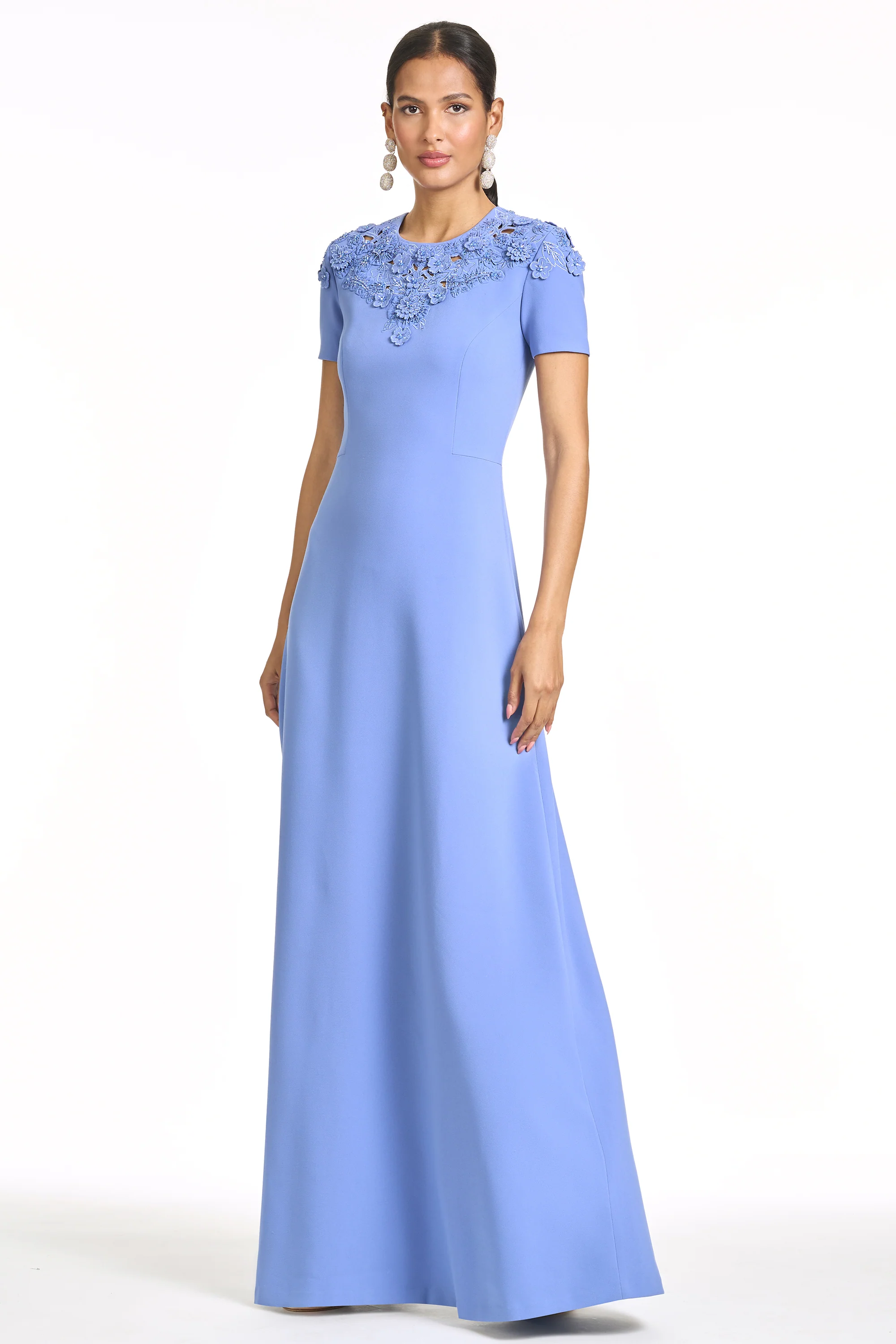 EMBROIDERED ARUNA GOWN - DEEP PERIWINKLE - Image 5