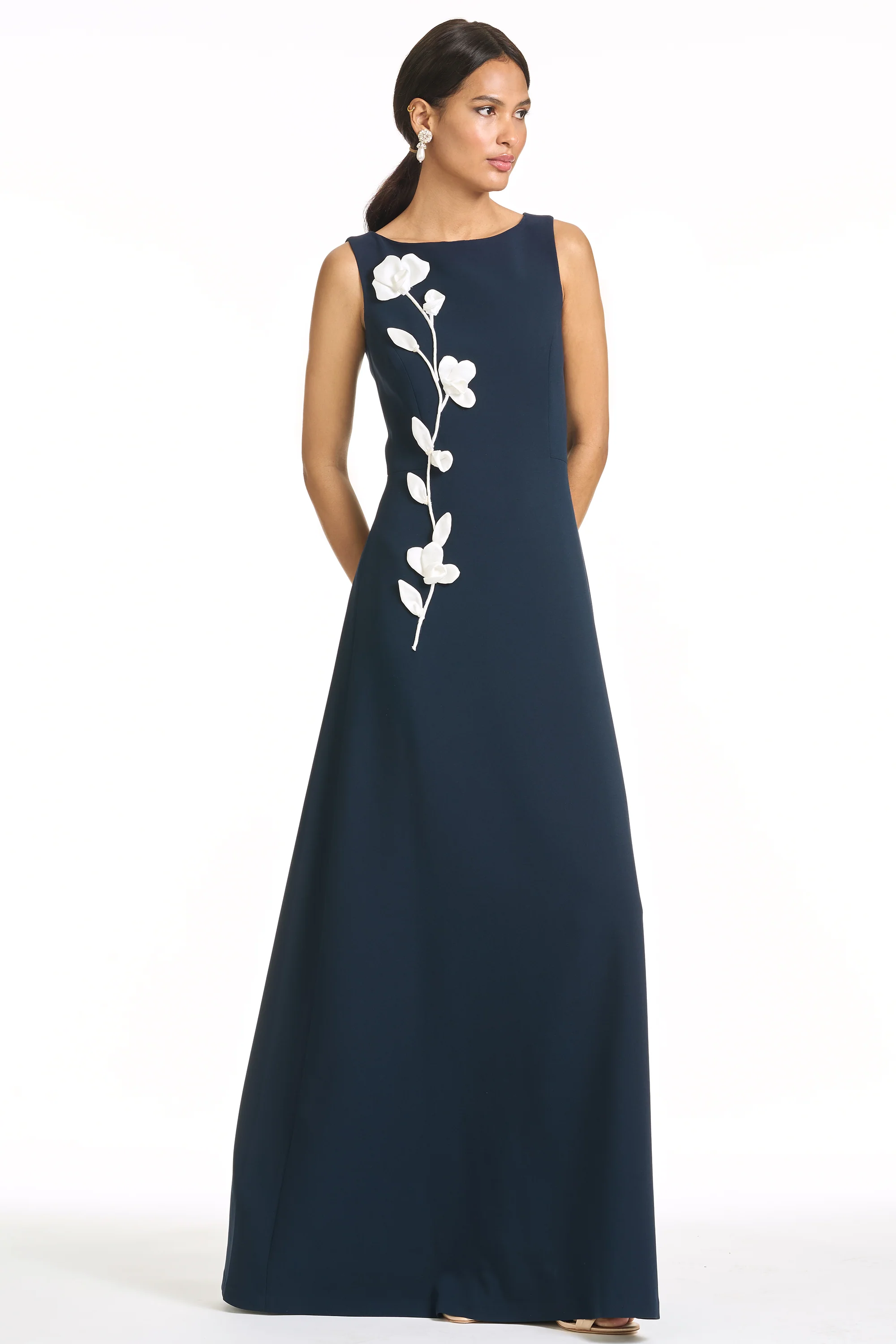 EMBROIDERED DENEE GOWN - MIDNIGHT - Image 3
