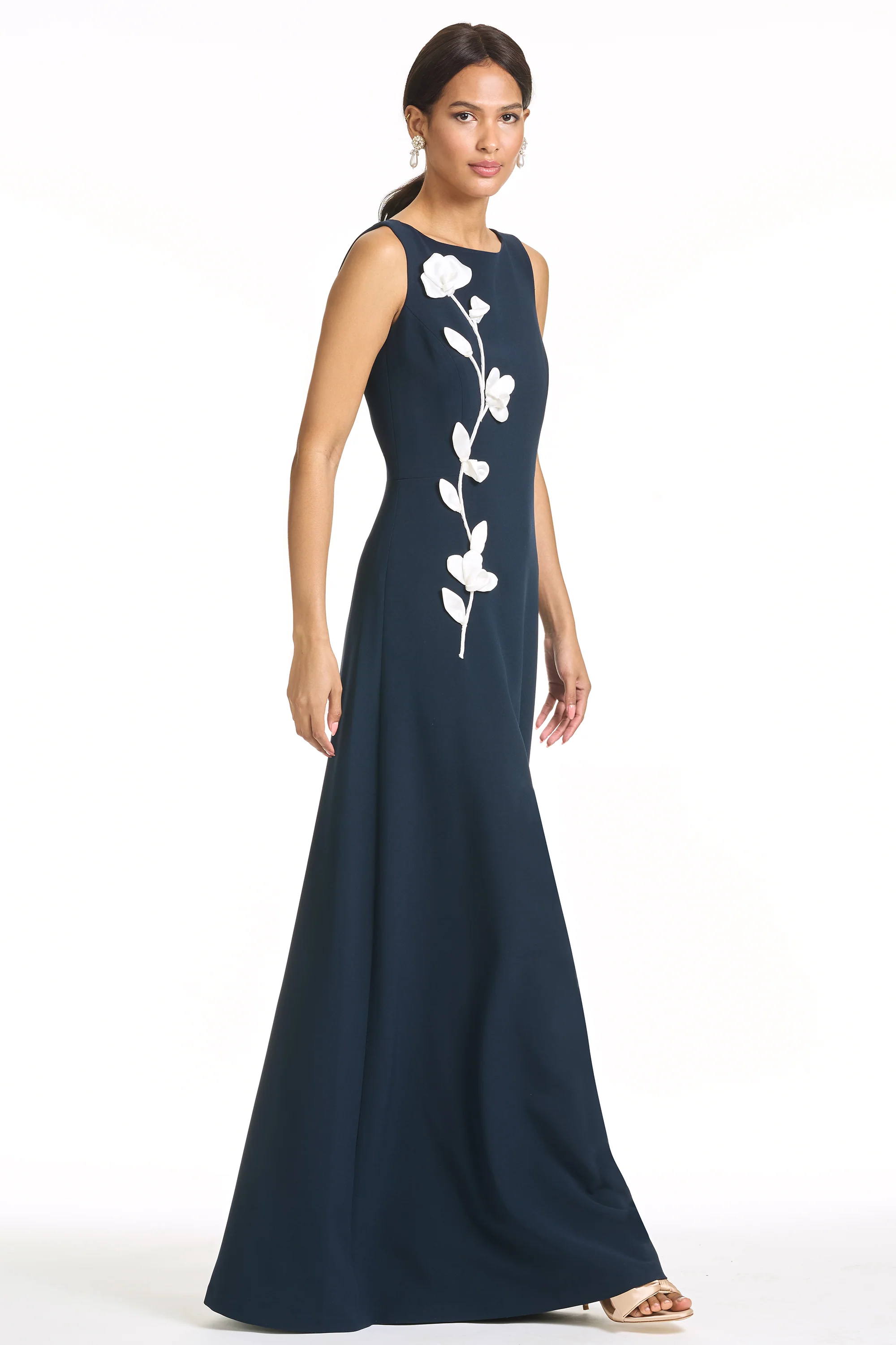 EMBROIDERED DENEE GOWN - MIDNIGHT - Image 4