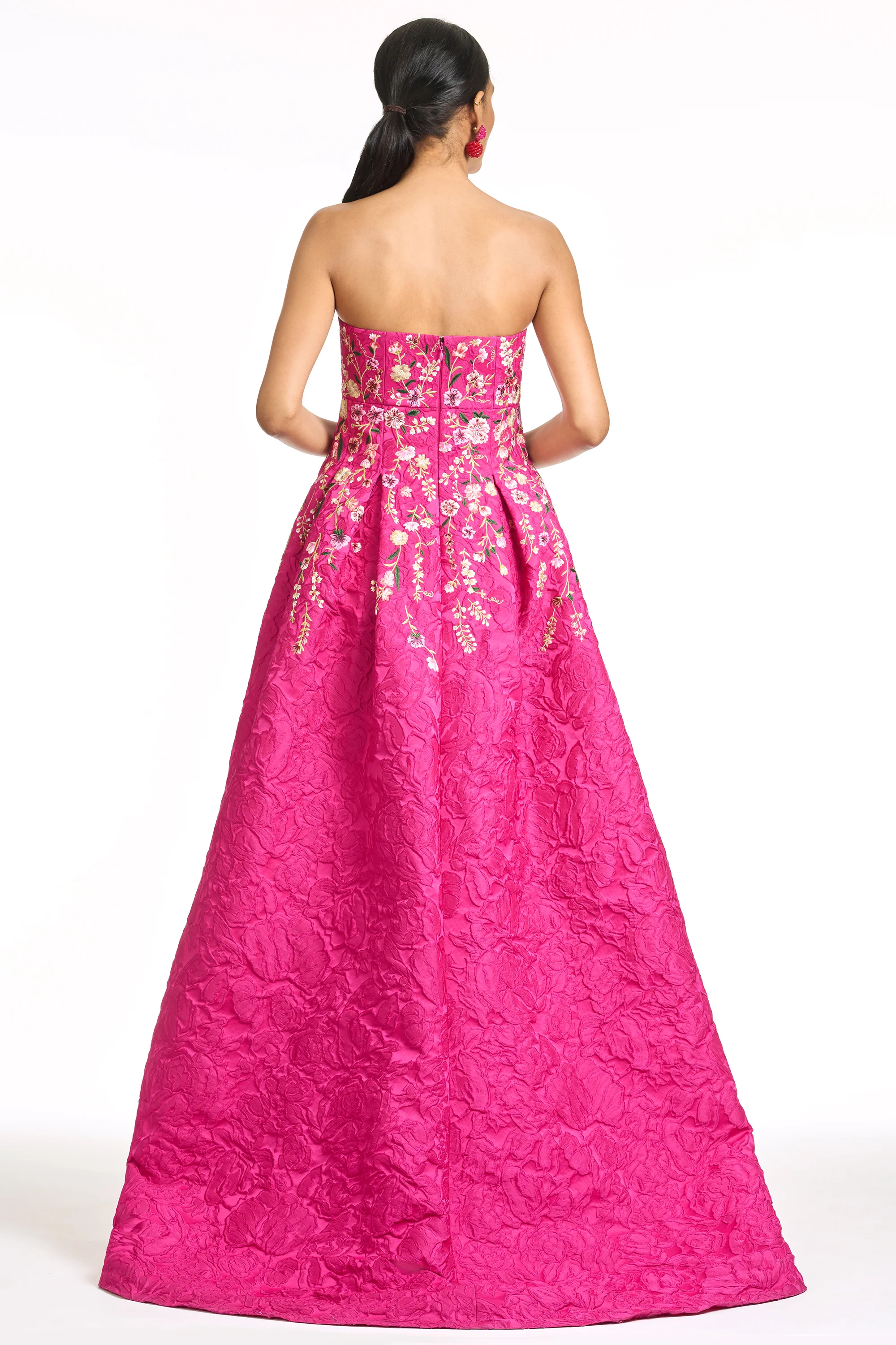 EMBROIDERED KIRAN GOWN - DEEP FUCHSIA - Image 6