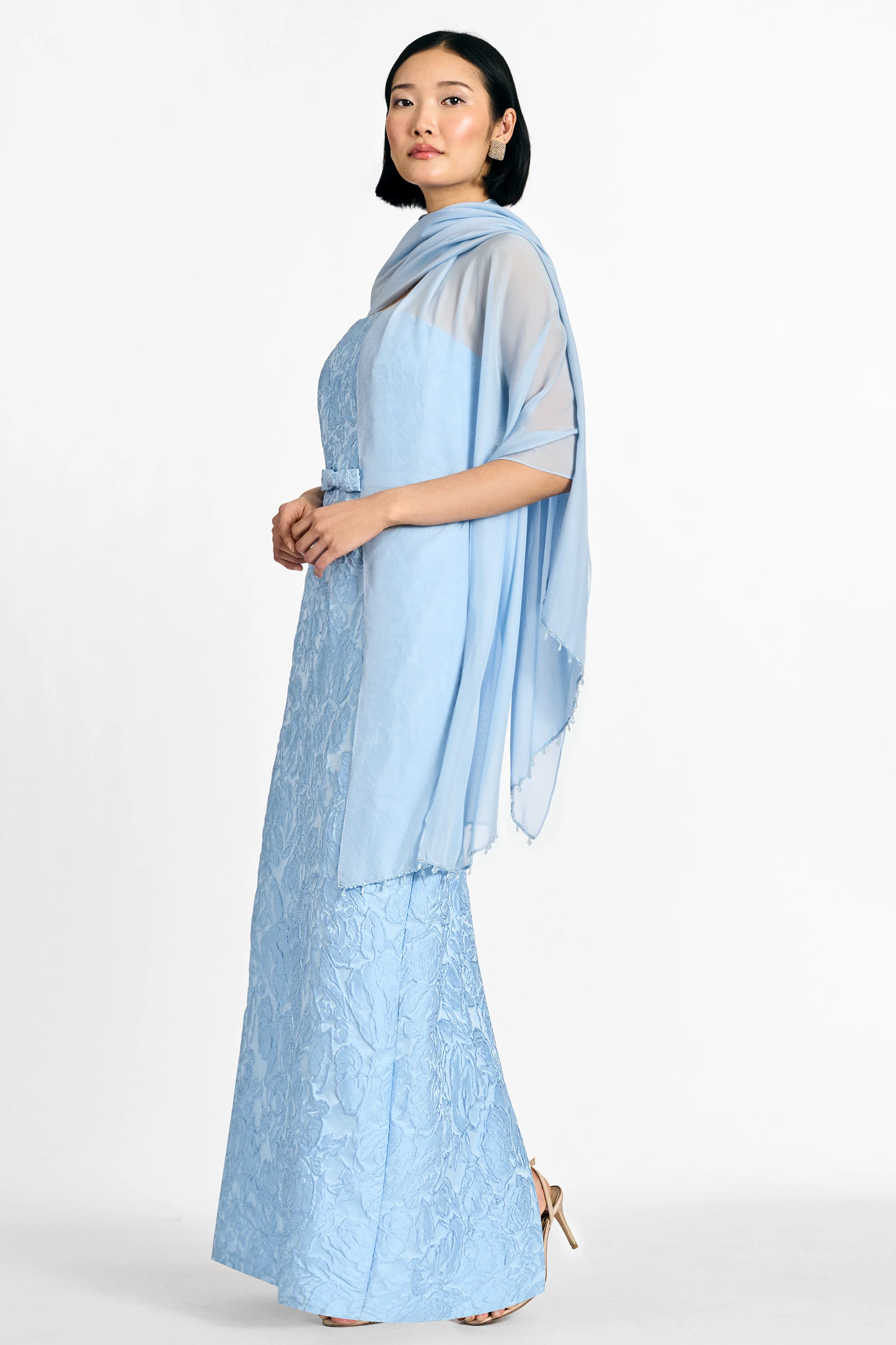 EMBELLISHED EMMY SCARF - SKY - Image 2