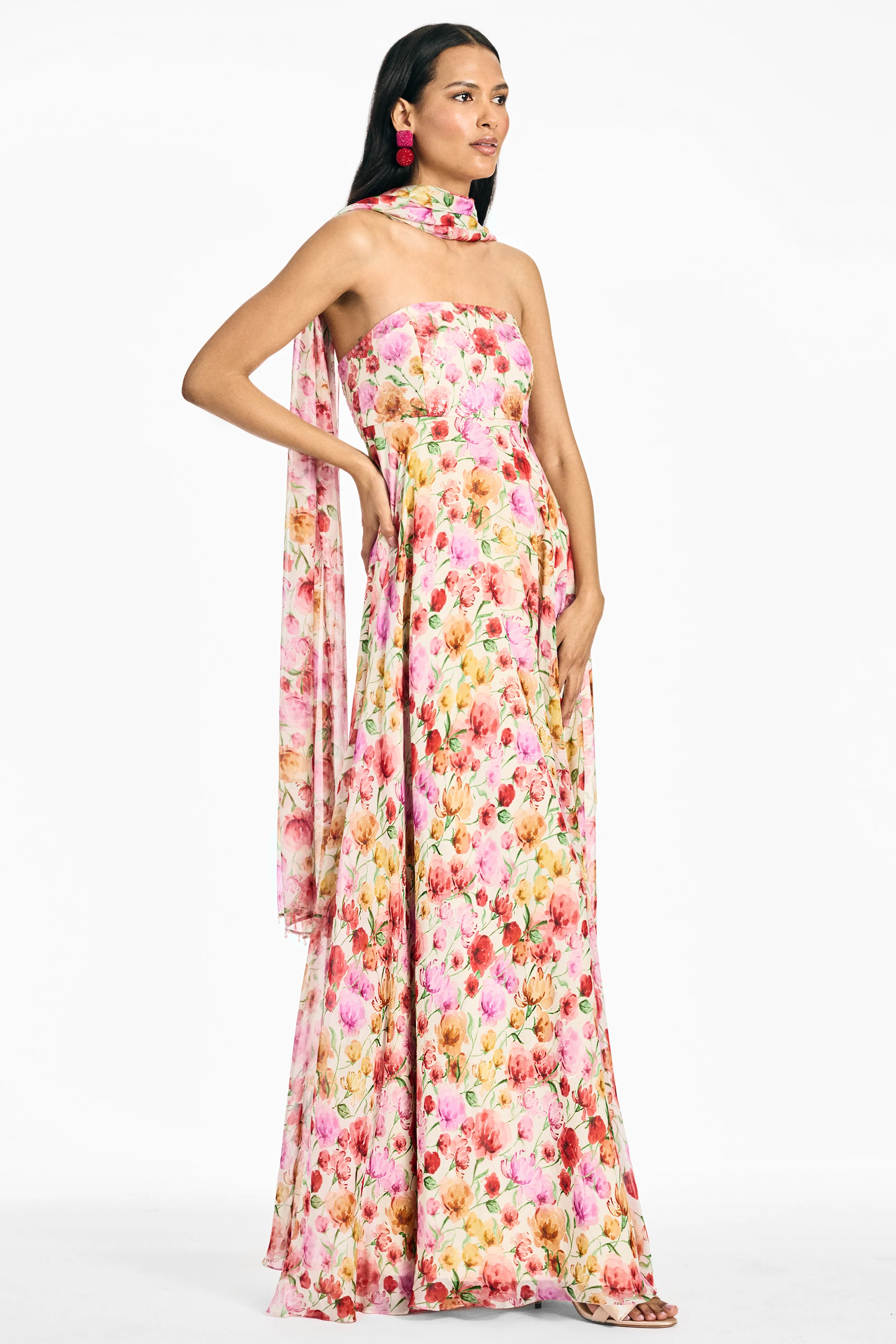 EMBELLISHED EMMY SCARF - SUNSET POPPIES - Image 3