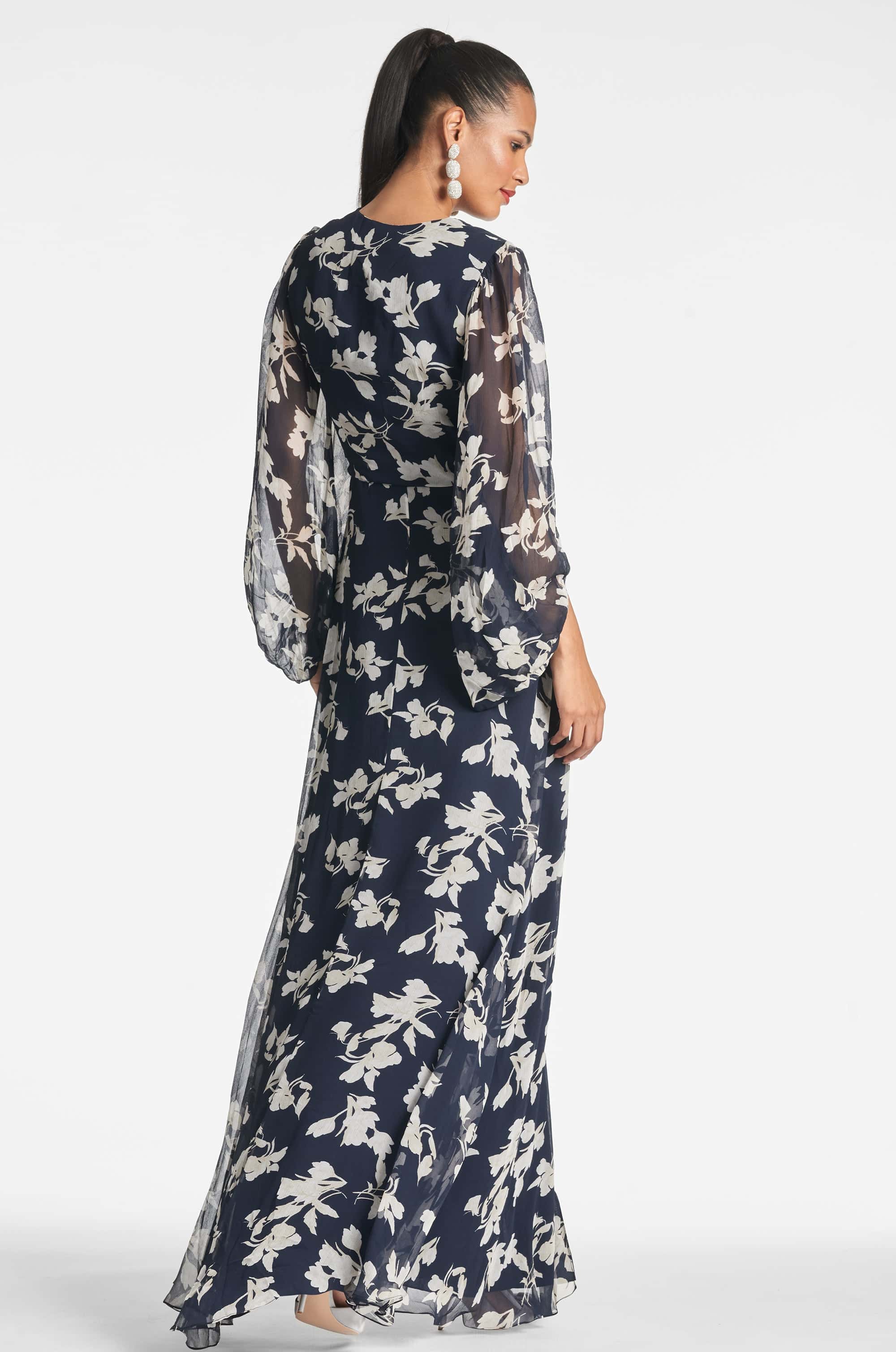 JENNY GOWN - NAVY VENETIA PETAL - Image 4