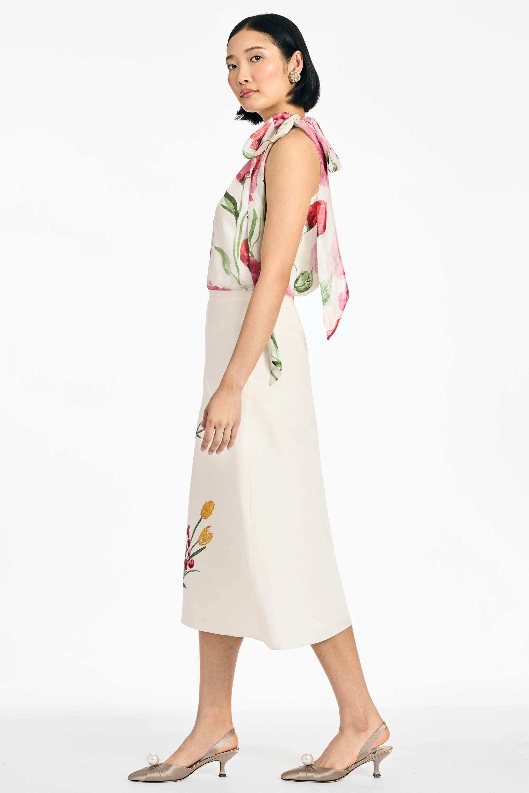 JOANNA SKIRT - EMBROIDERED WHITE - Image 5