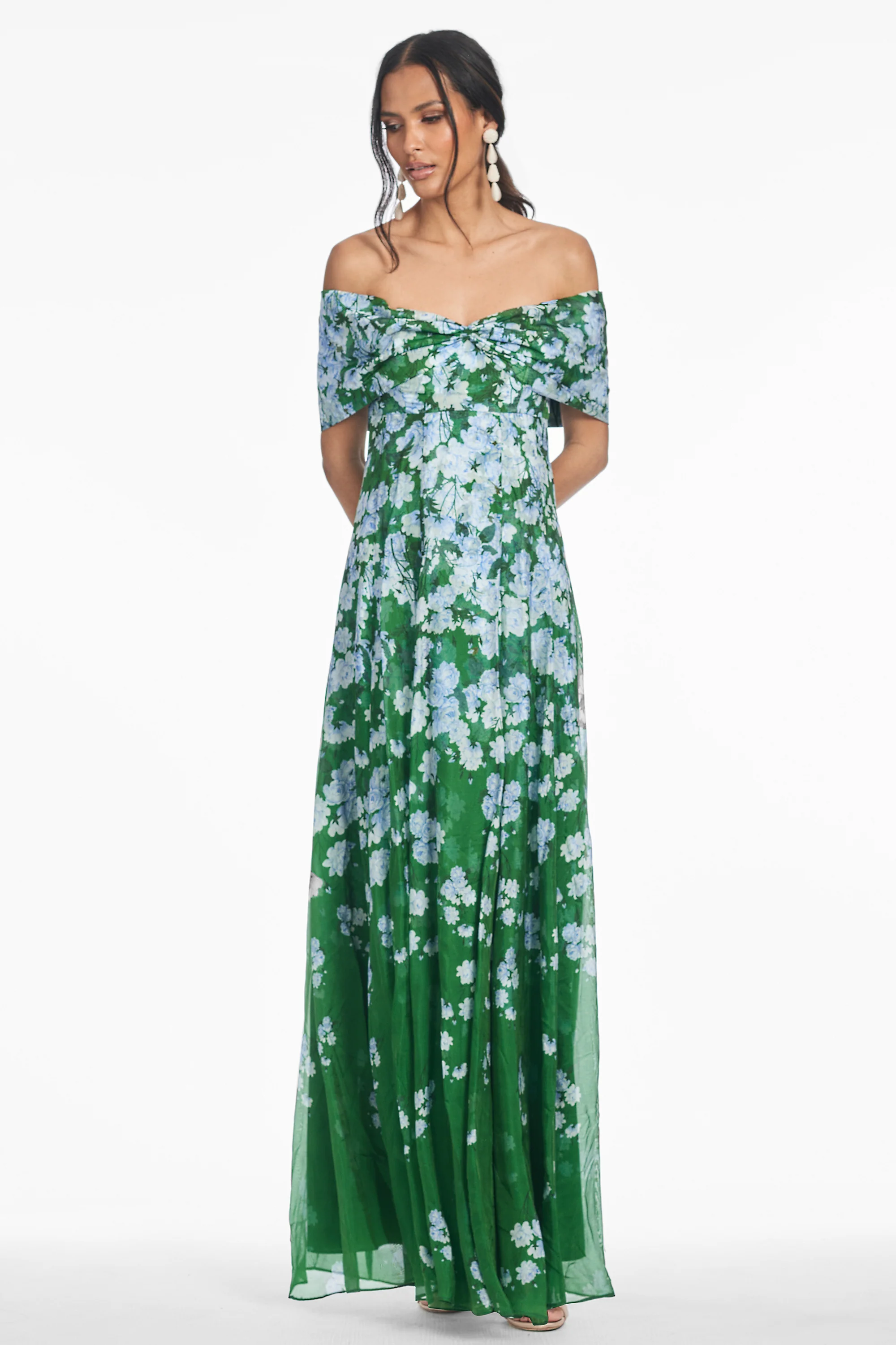 KENNEDY GOWN - KELLY GREEN DEGRADE FLORALS - Image 4