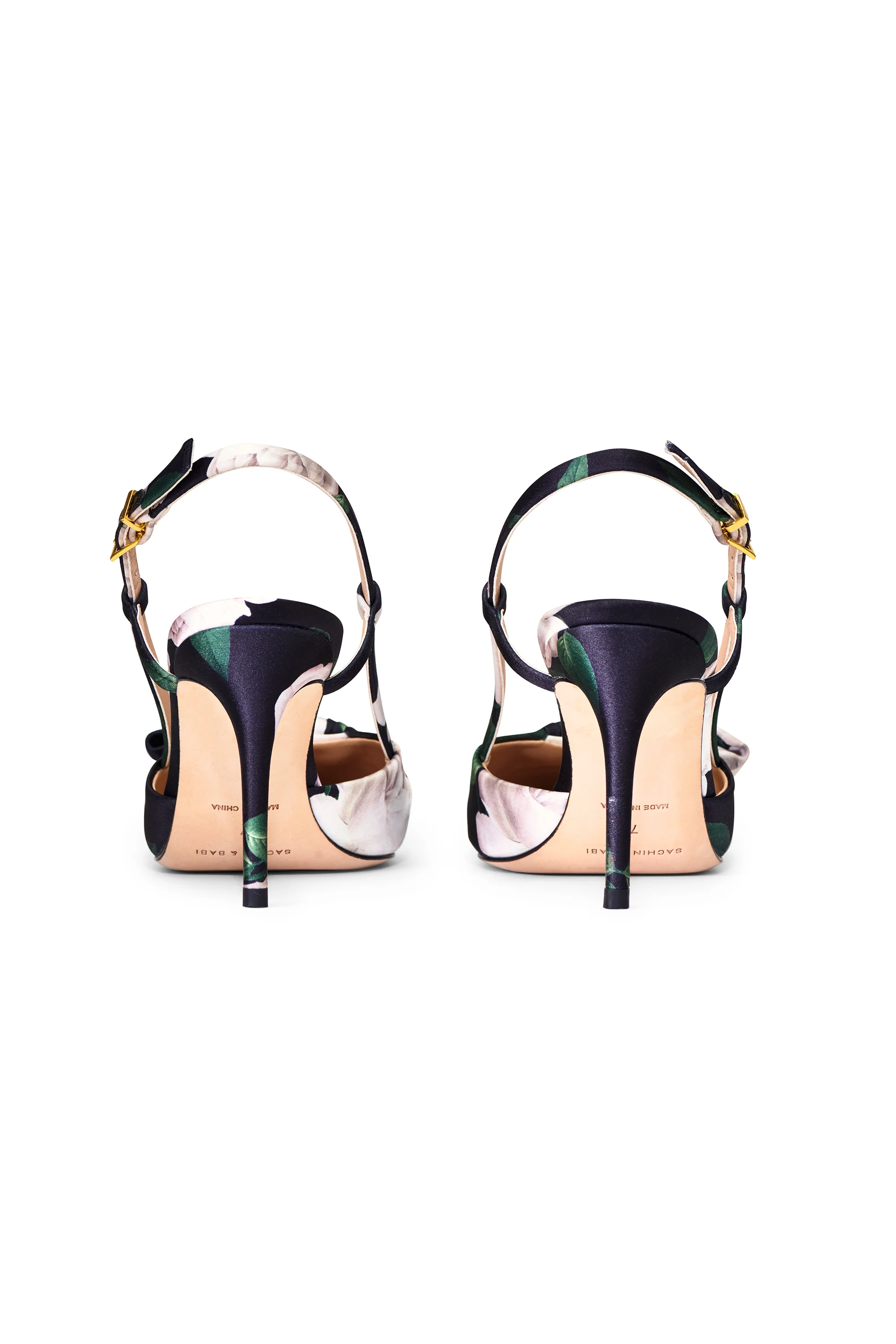 LENOX OBI-BOW SLINGBACK - BLACK DENSE ROSE FLORAL - Image 3