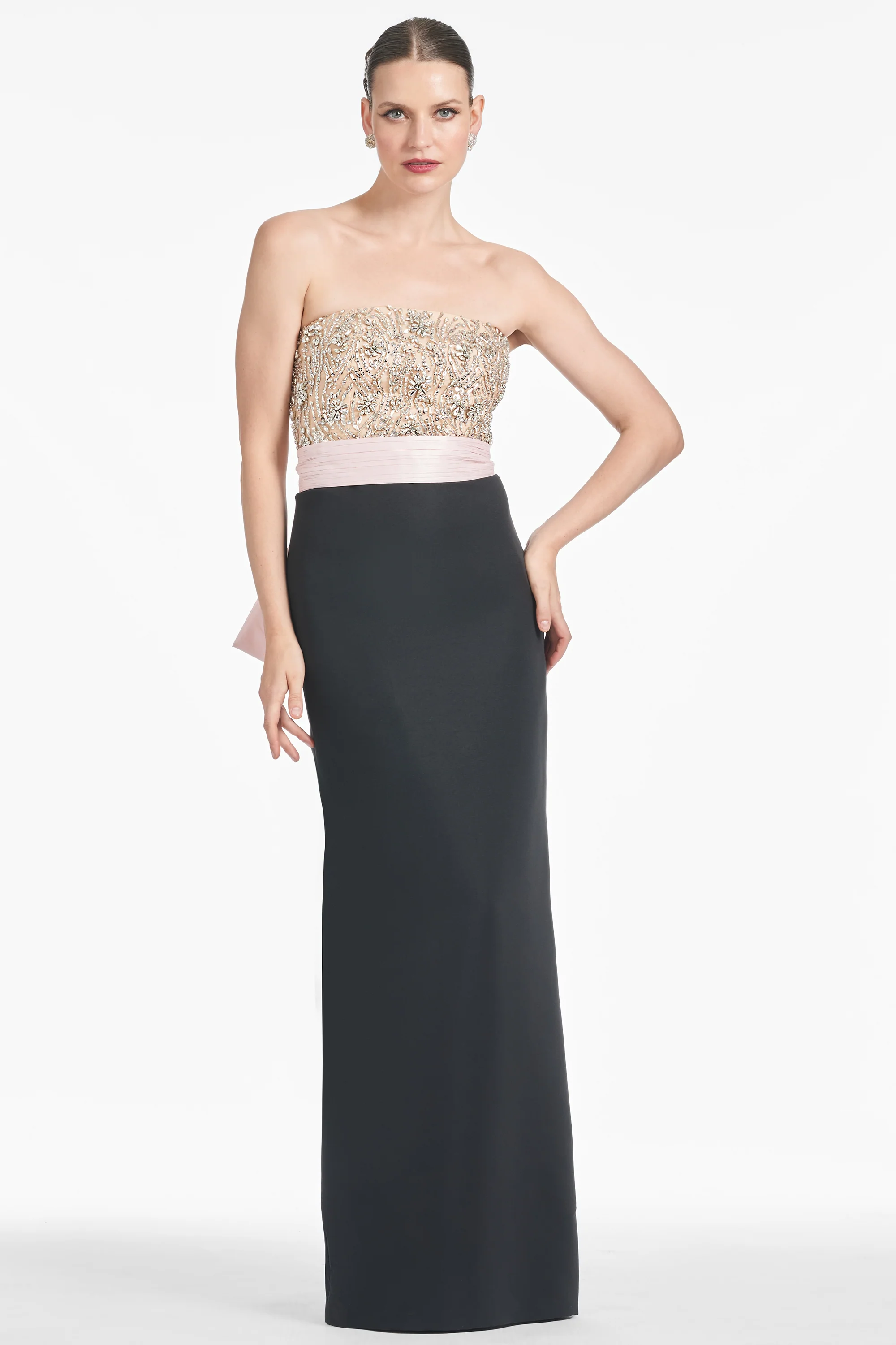 MARILYN GOWN - BLUSH/BLACK - Image 3