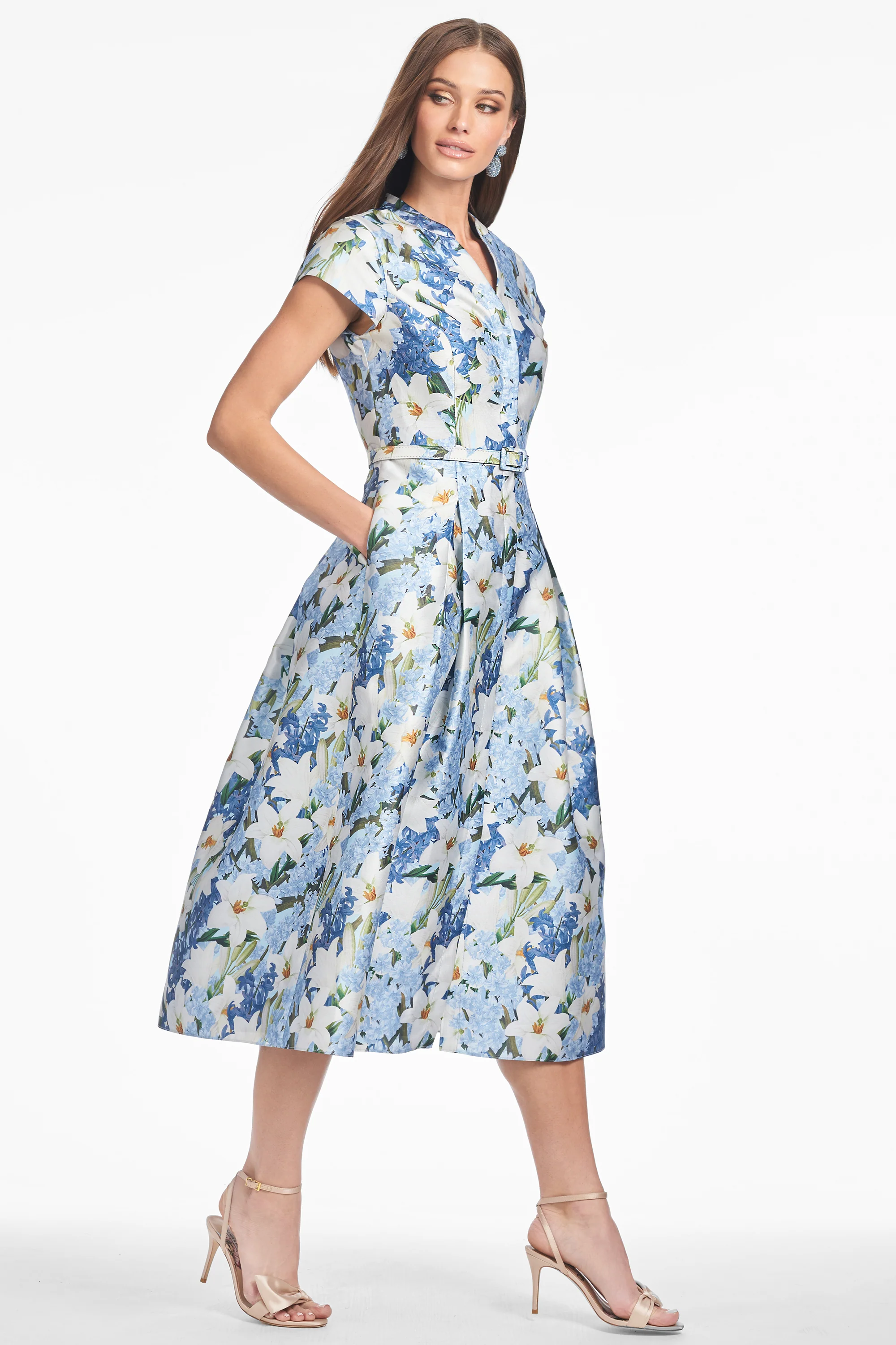 MARTINE DRESS - SKY BLUE STAR LILLIES - Image 2