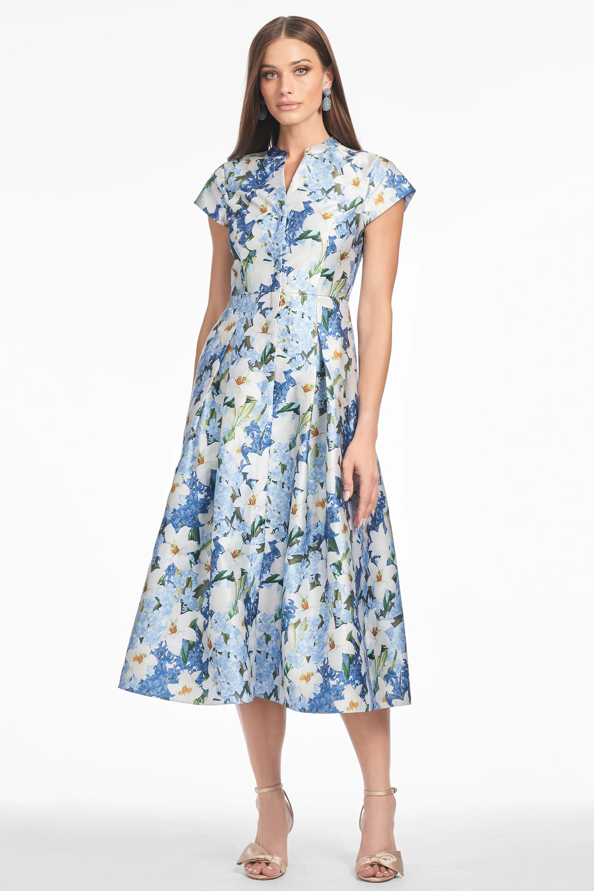 MARTINE DRESS - SKY BLUE STAR LILLIES - Image 4