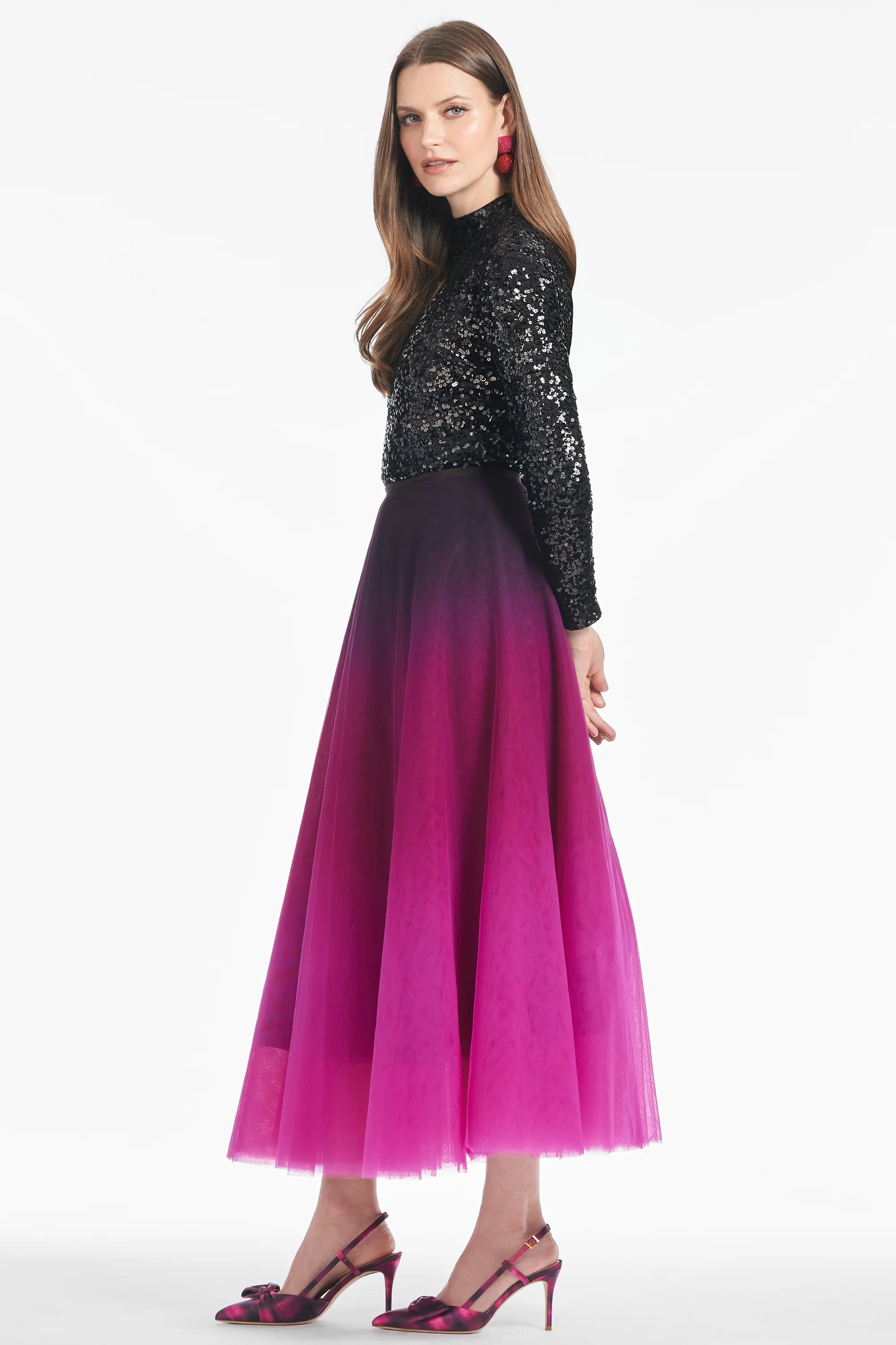 MAXINE SKIRT - PLUM OMBRE - Image 3