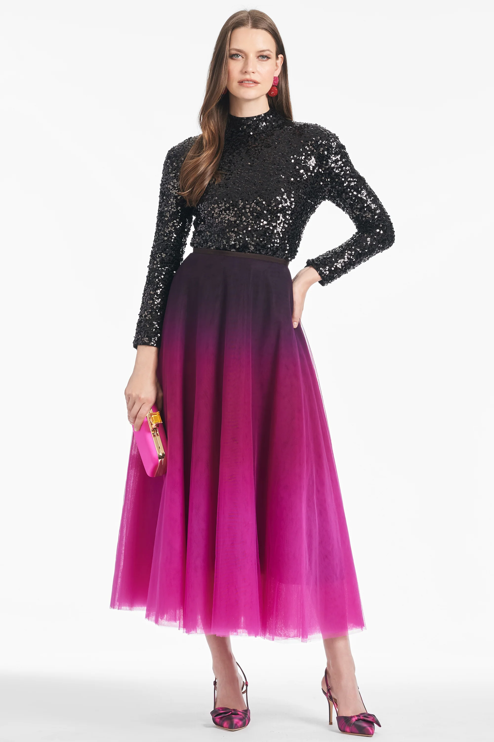 MAXINE SKIRT - PLUM OMBRE - Image 4