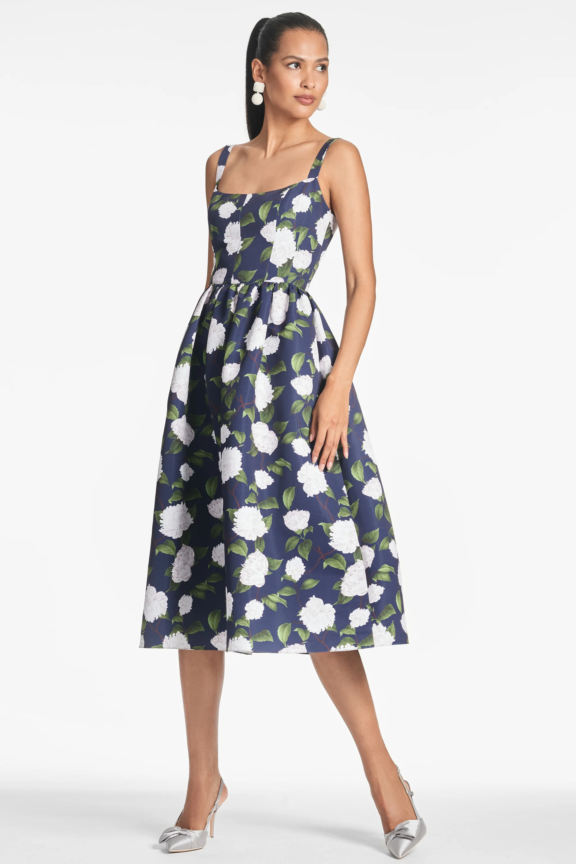 OLENA DRESS - NAVY/IVORY MOONLIT GARDEN - Image 3