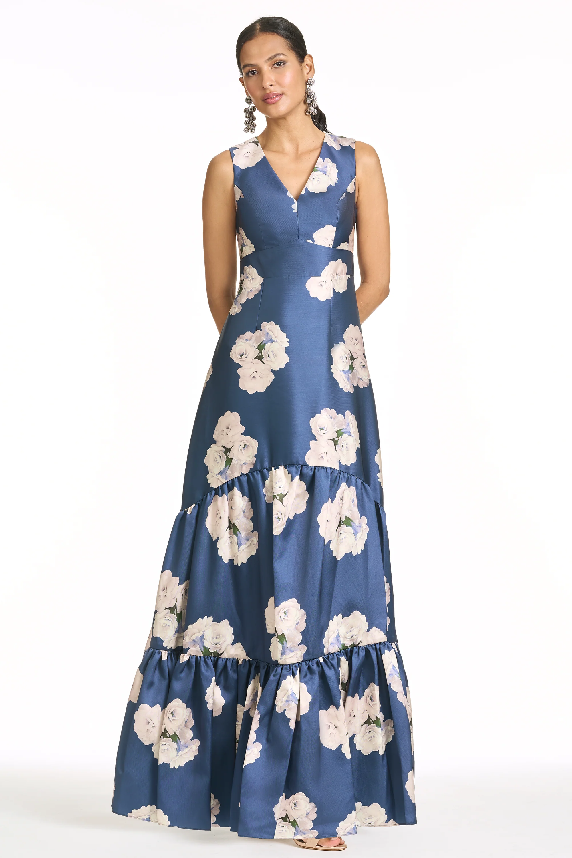 RORI GOWN - STEEL BLUE CORSAGE - FINAL SALE
