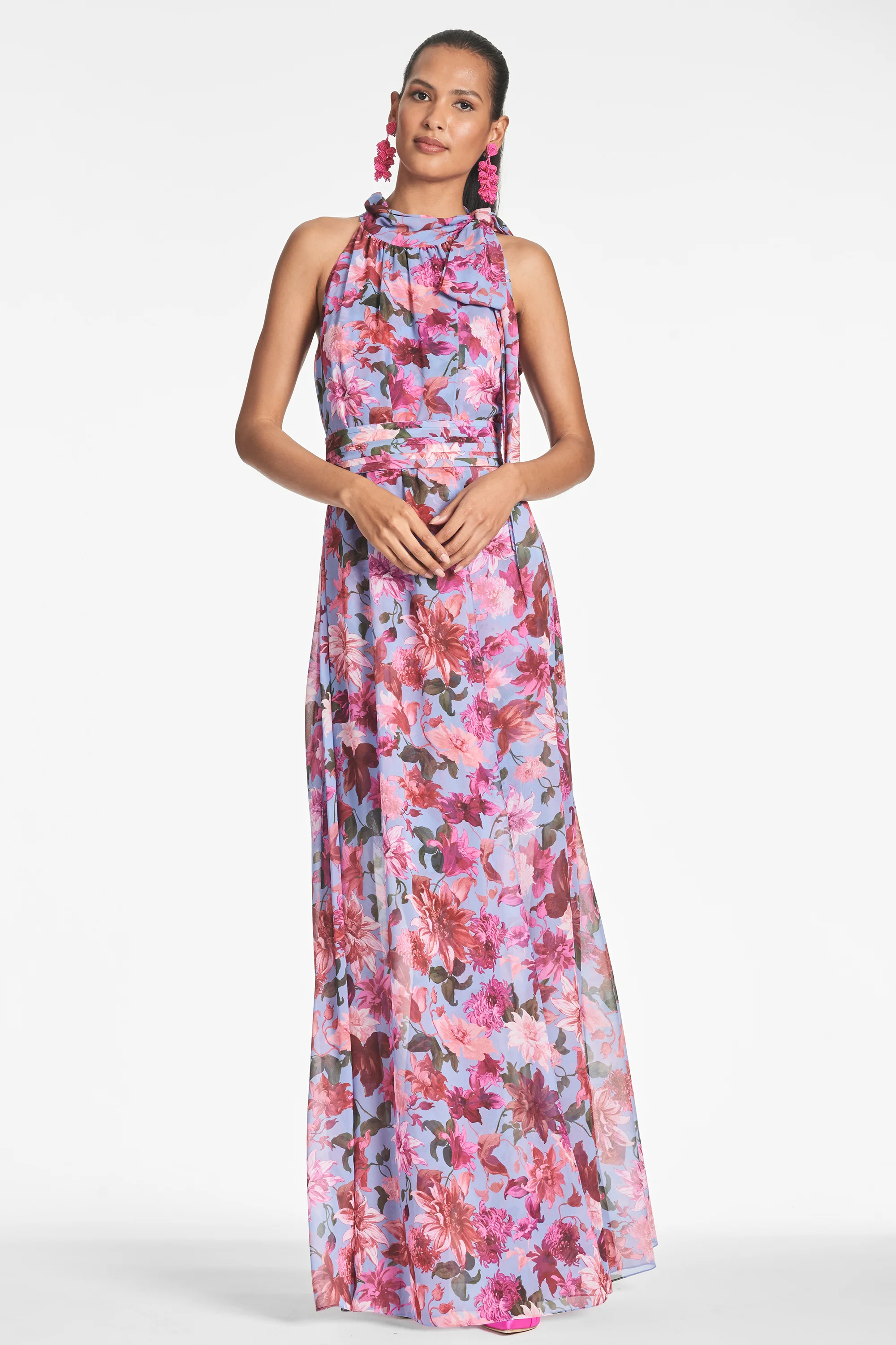 SELENA GOWN - PINK/PERIWINKLE DAHLIA - FINAL SALE