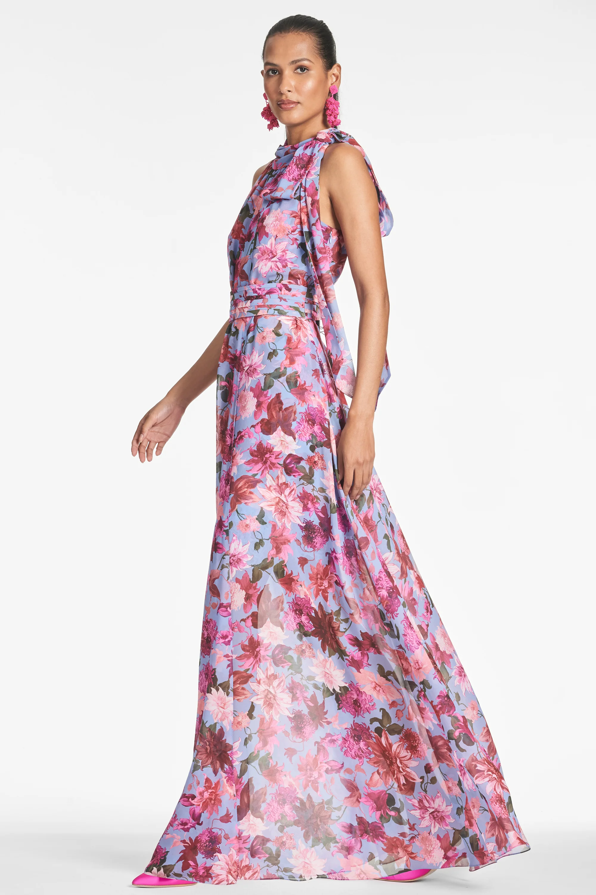 SELENA GOWN - PINK/PERIWINKLE DAHLIA - FINAL SALE - Image 2