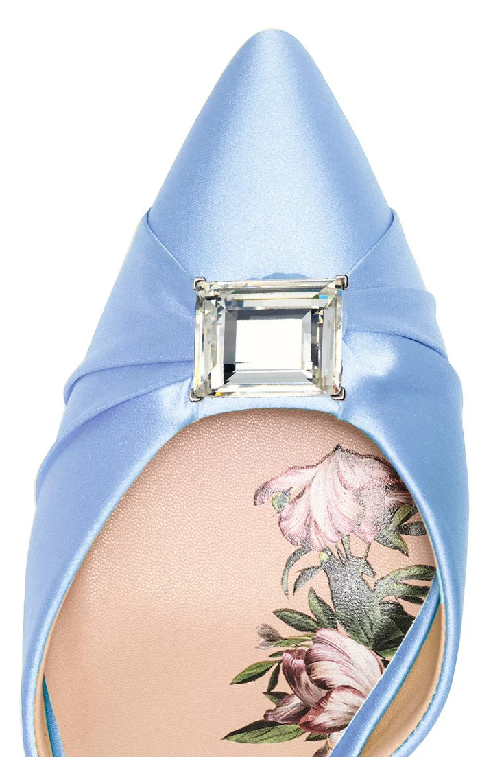 YORK KITTEN HEEL - GLACIAL BLUE - Image 2