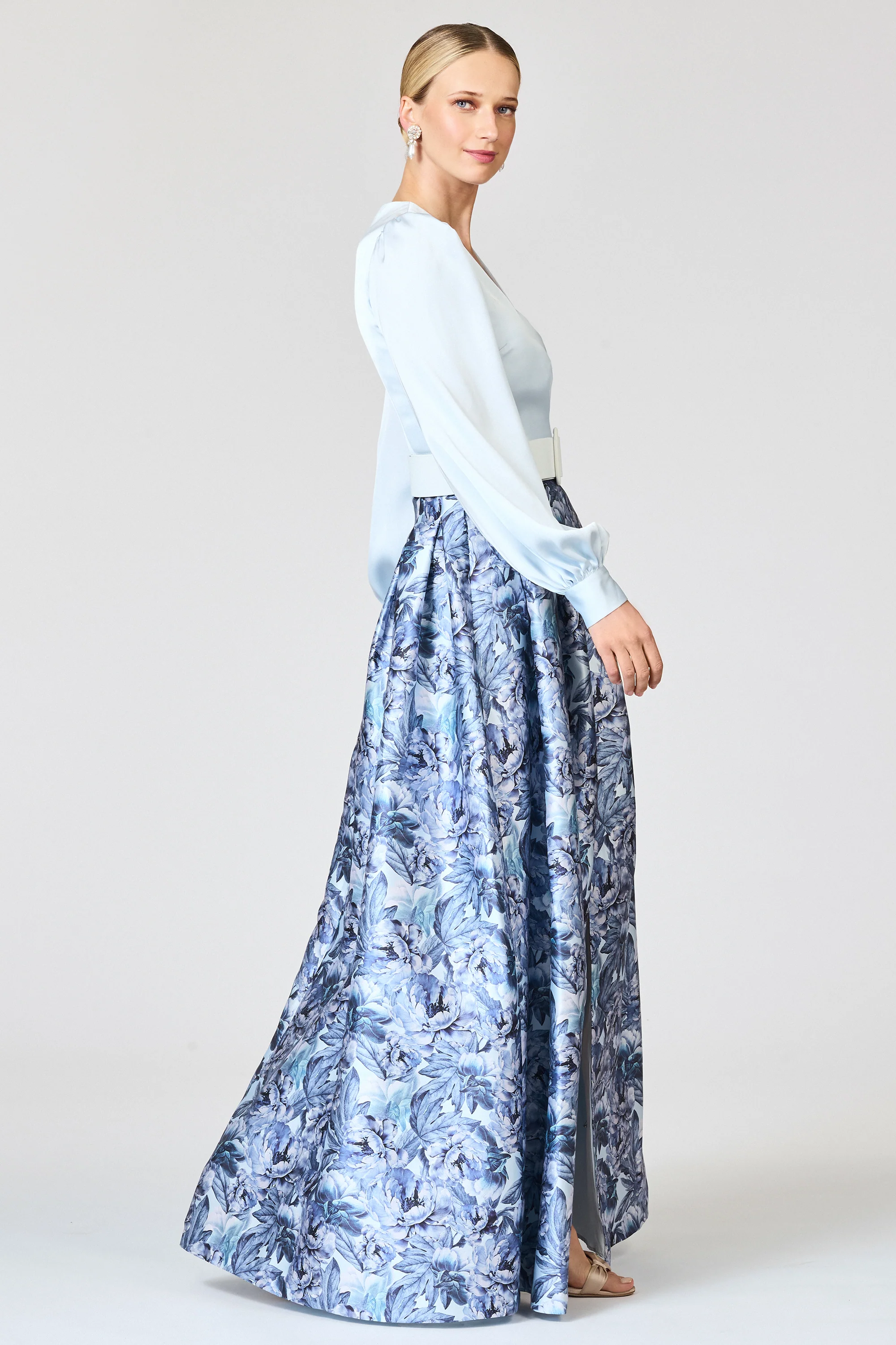ZERENA GOWN - CELESTIAL BLUE/FROZEN FLORA - Image 3