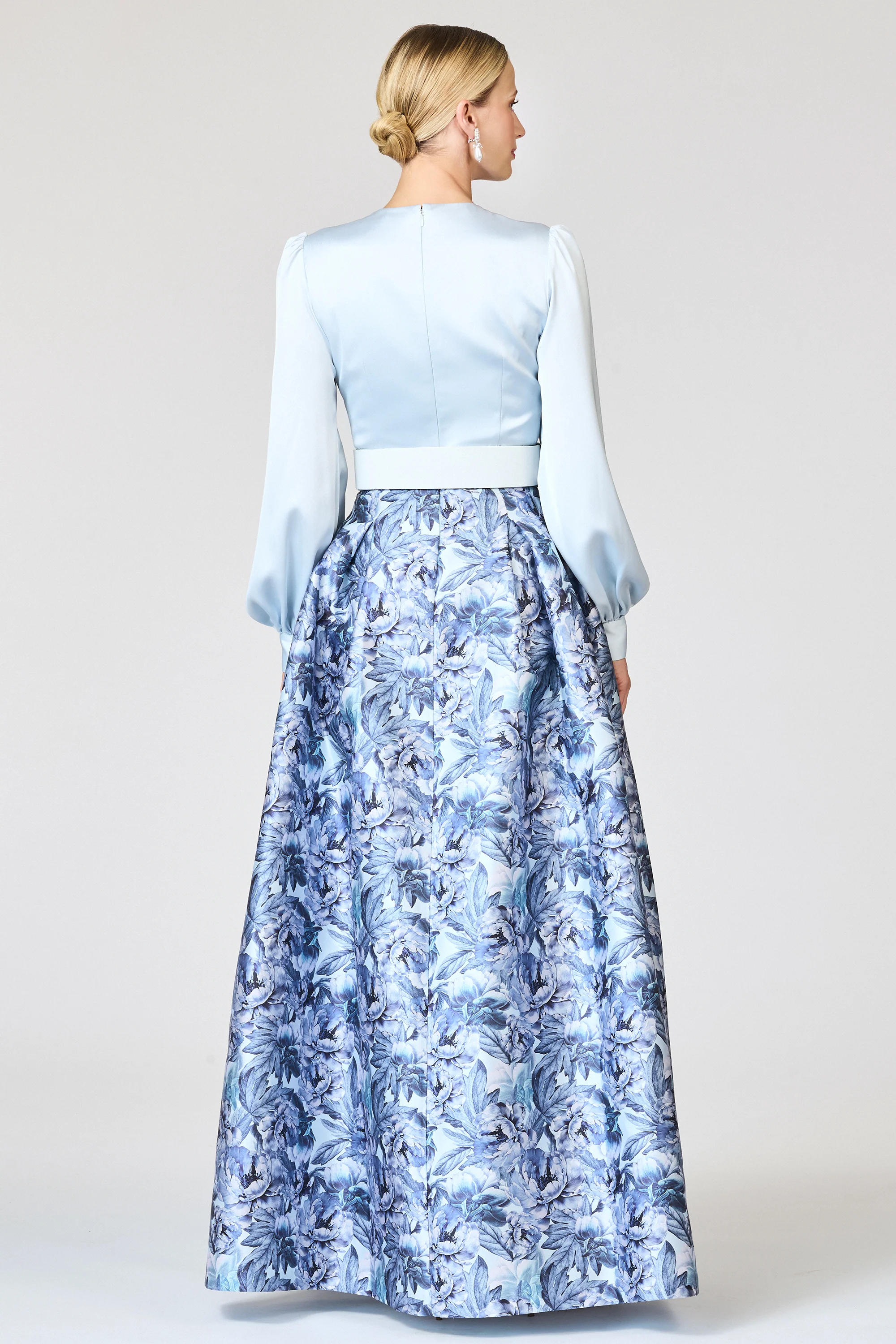 ZERENA GOWN - CELESTIAL BLUE/FROZEN FLORA - Image 4