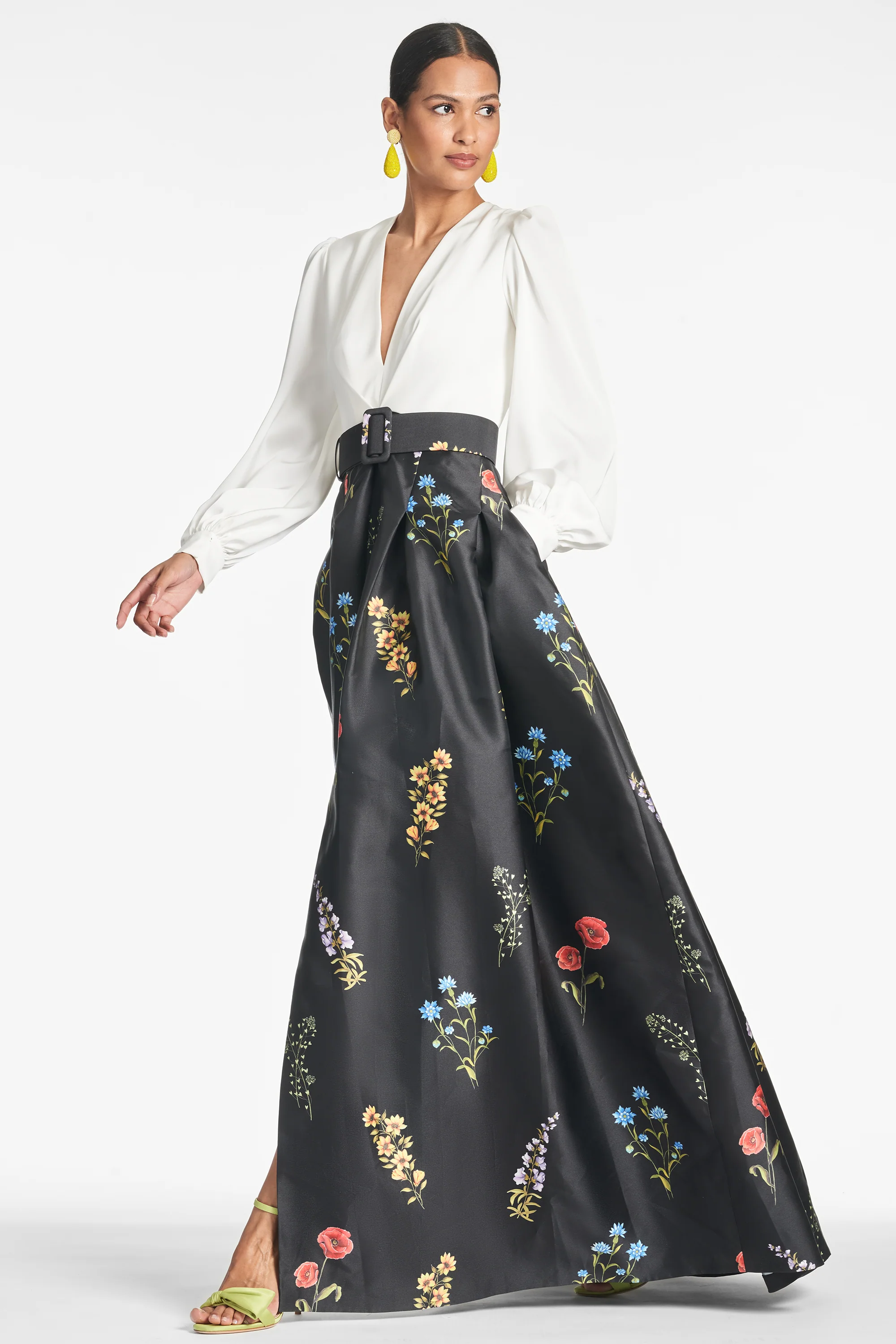 ZOE GOWN - OFF WHITE/NOIR BOUQUET - FINAL SALE - Image 3